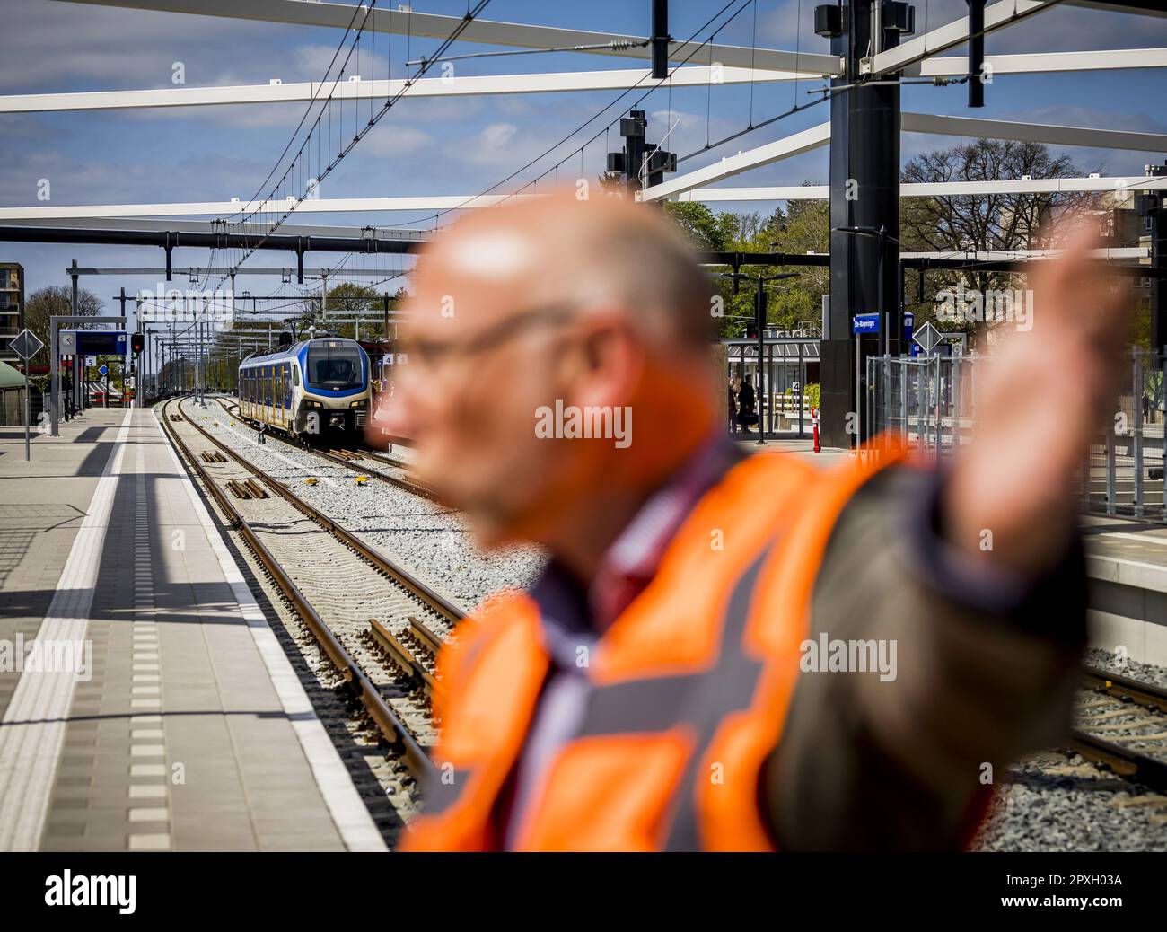 EDE - A train at Ede-Wageningen station during the presentation of ...