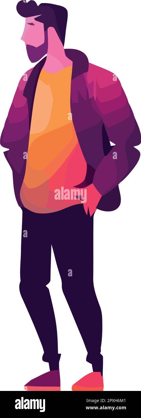 Handsome bearded man wearing suit Stock Vector Images - Alamy