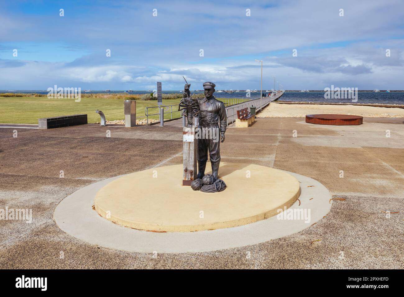 PORT MACDONNELL, AUSTRALIA - April 9 2023: Beach front views around Sea Parade and Port Mac Jetty in Port Macdonnell in South Australia, Australia Stock Photo