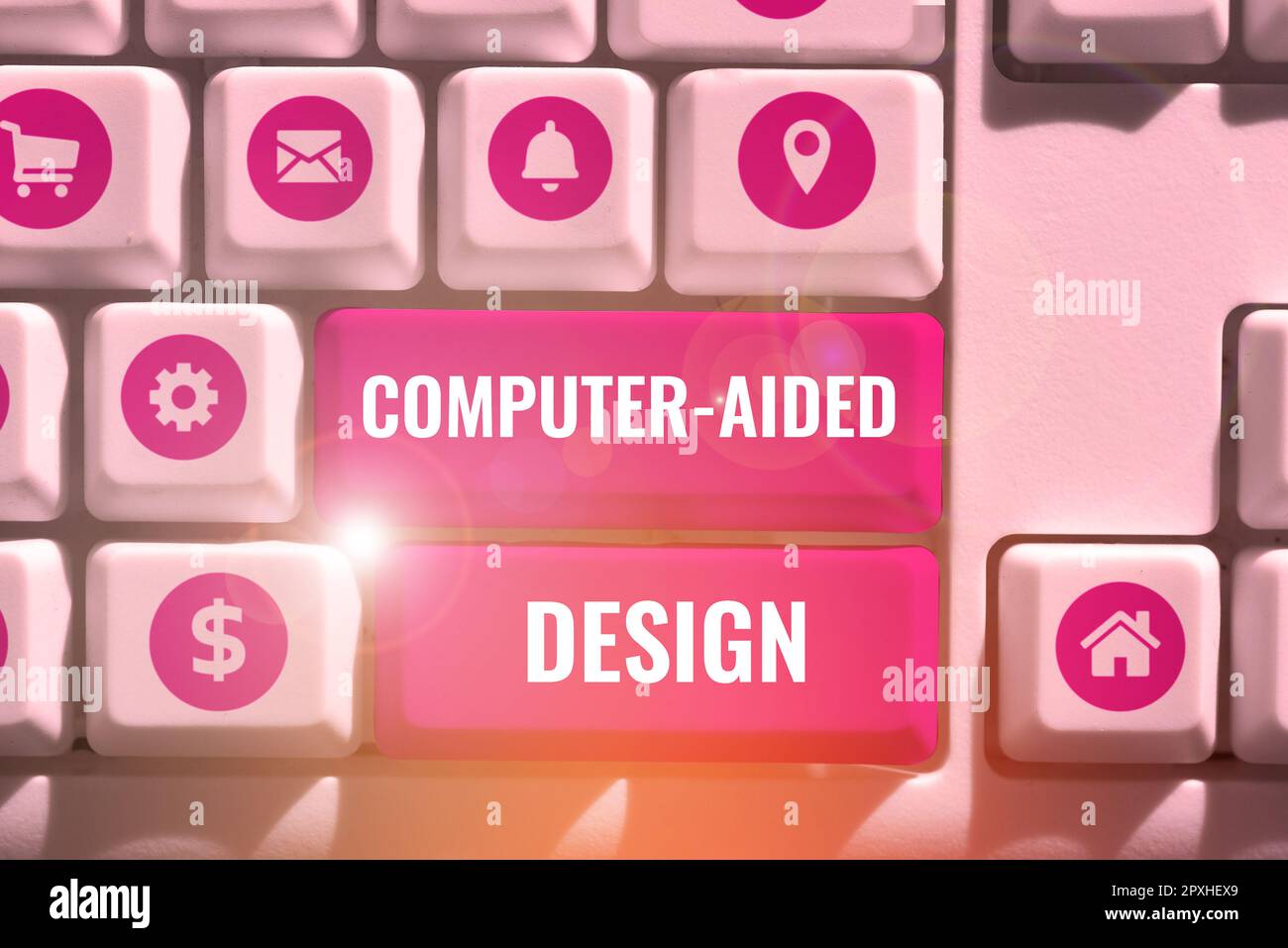 Text sign showing Computer Aided Design, Word for CAD industrial designing by using electronic devices Stock Photo