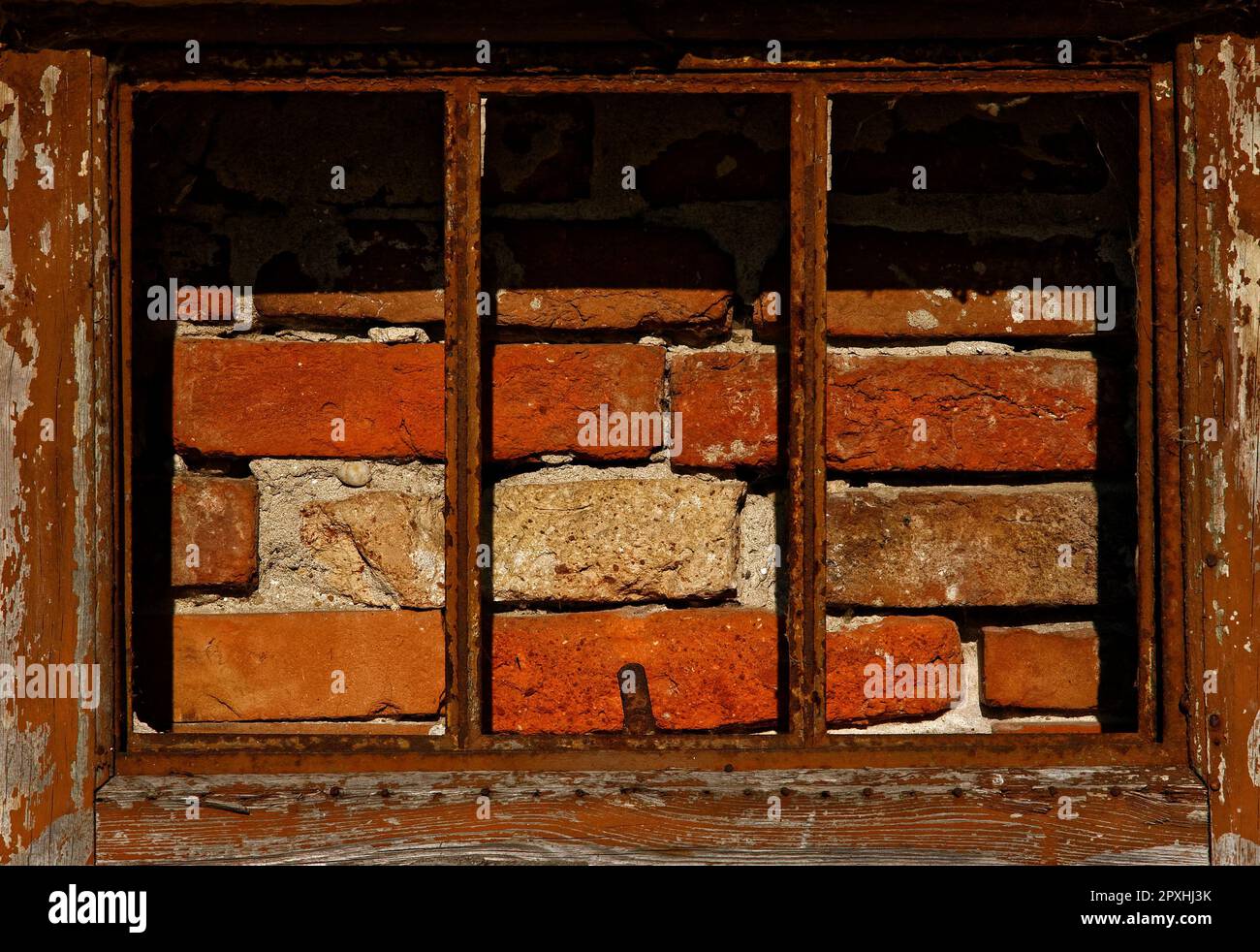 A traditional brick window in an old, dilapidated house Stock Photo - Alamy