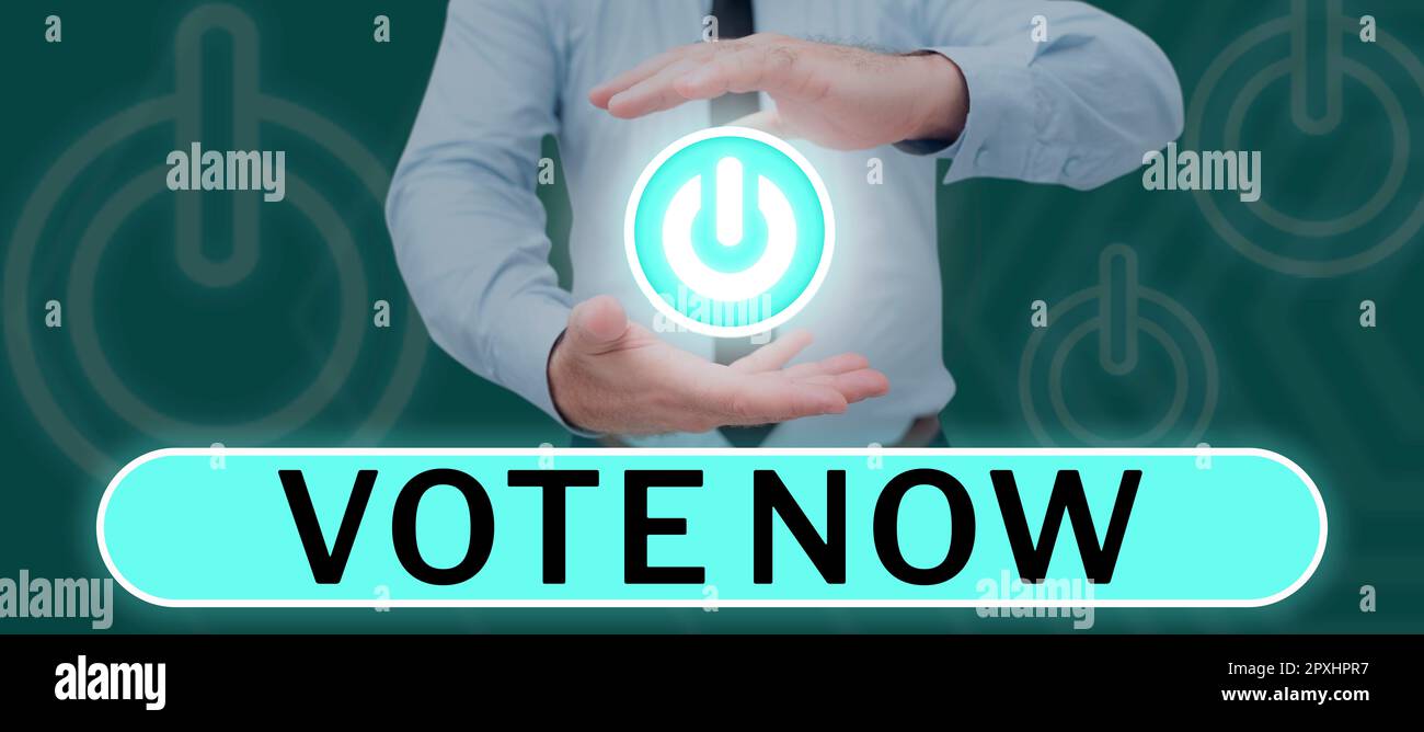Conceptual display Vote Now Word Written on formal indication of Conceptual display Vote Now Word Written on formal indication of