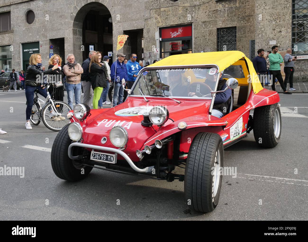 Last day with arrival in Piazza Vittoria Brescia of the 25th edition of the  500 miles touring, a race that this year touched the city over the 4 days  Stock Photo - Alamy