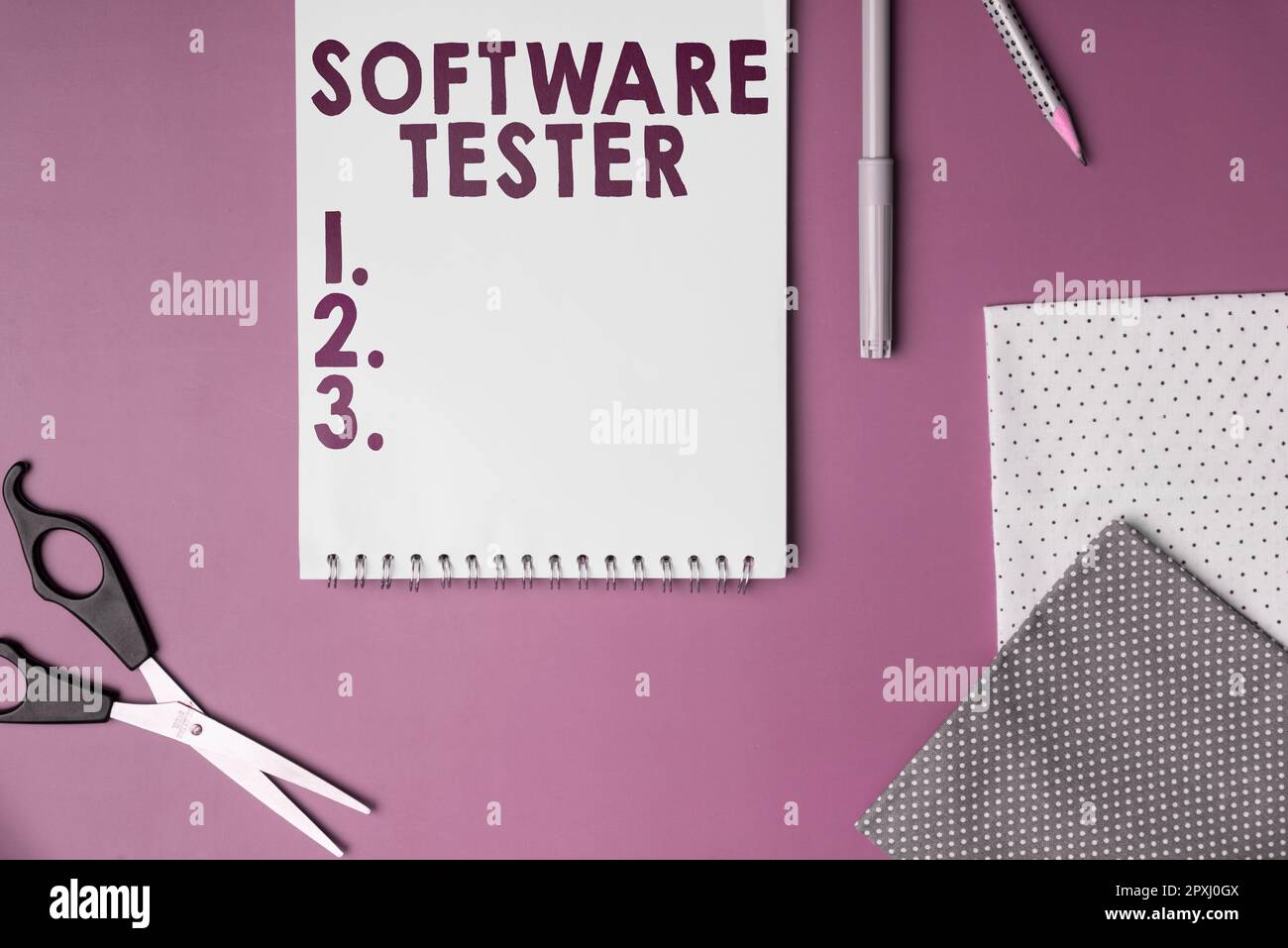 Sign displaying Software Tester, Conceptual photo implemented to protect software against malicious attack Stock Photo