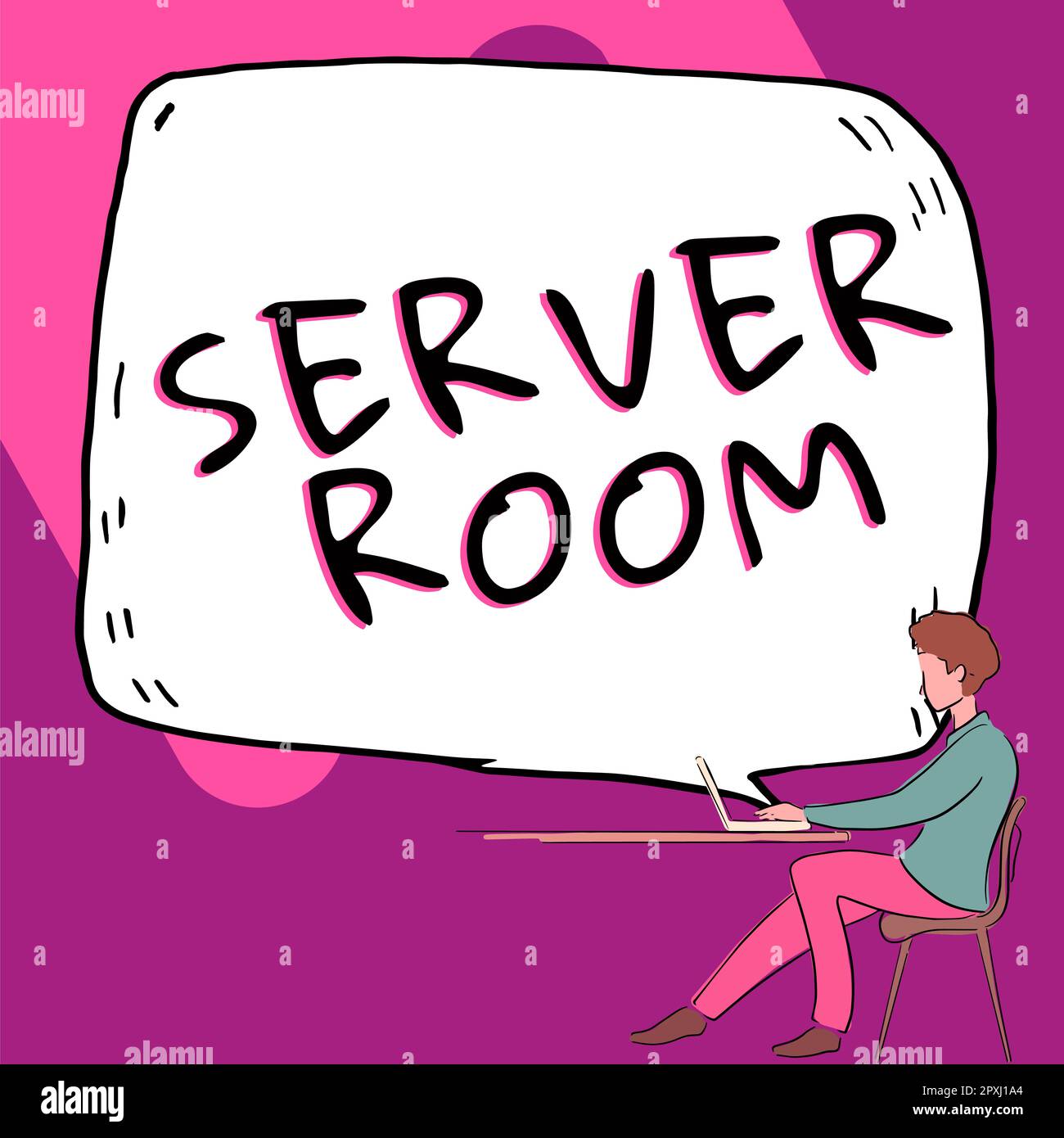 Handwriting text Server Room, Concept meaning a room used to store power and operate computer