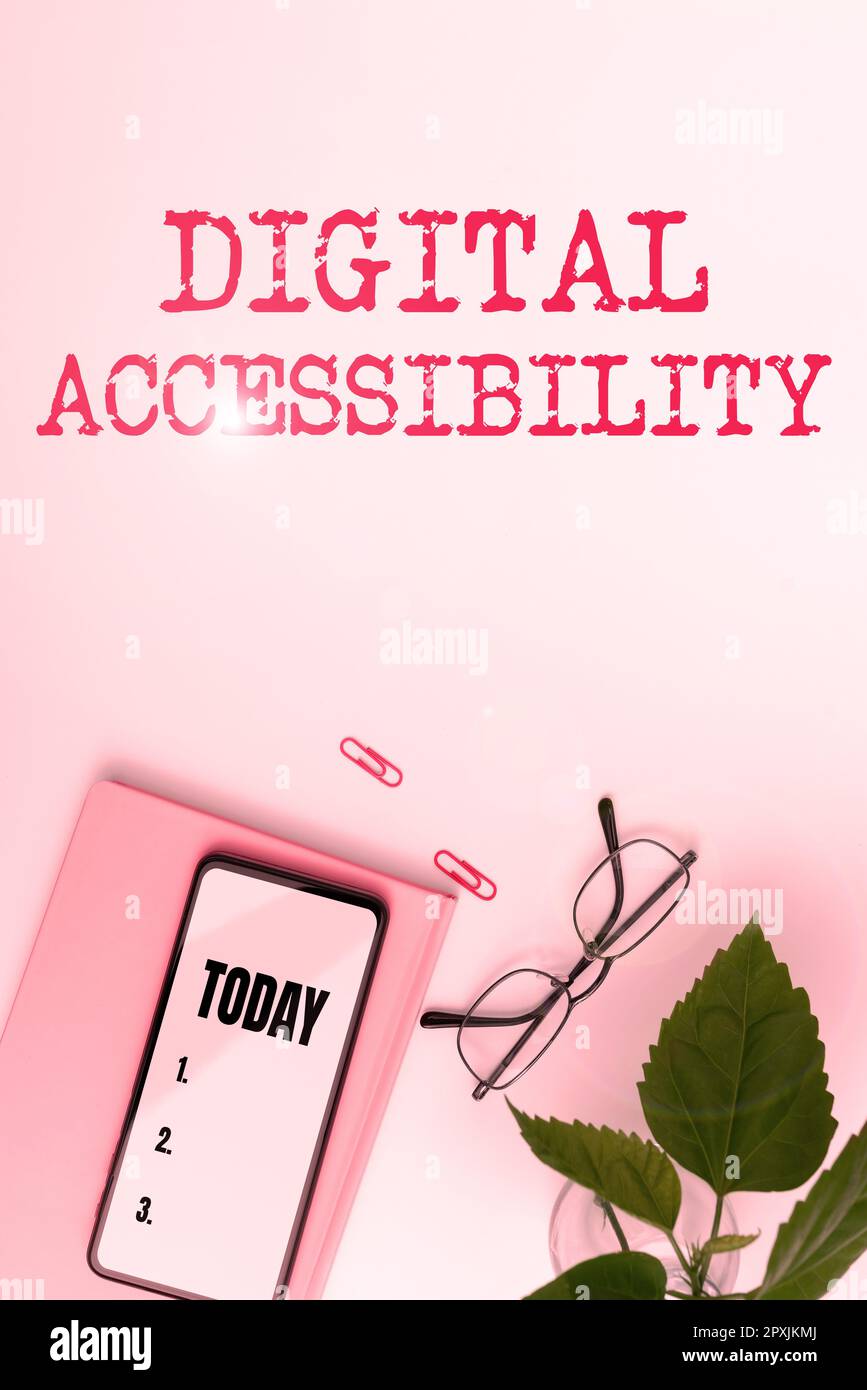 Conceptual caption Digital Accessibility, Concept meaning electronic