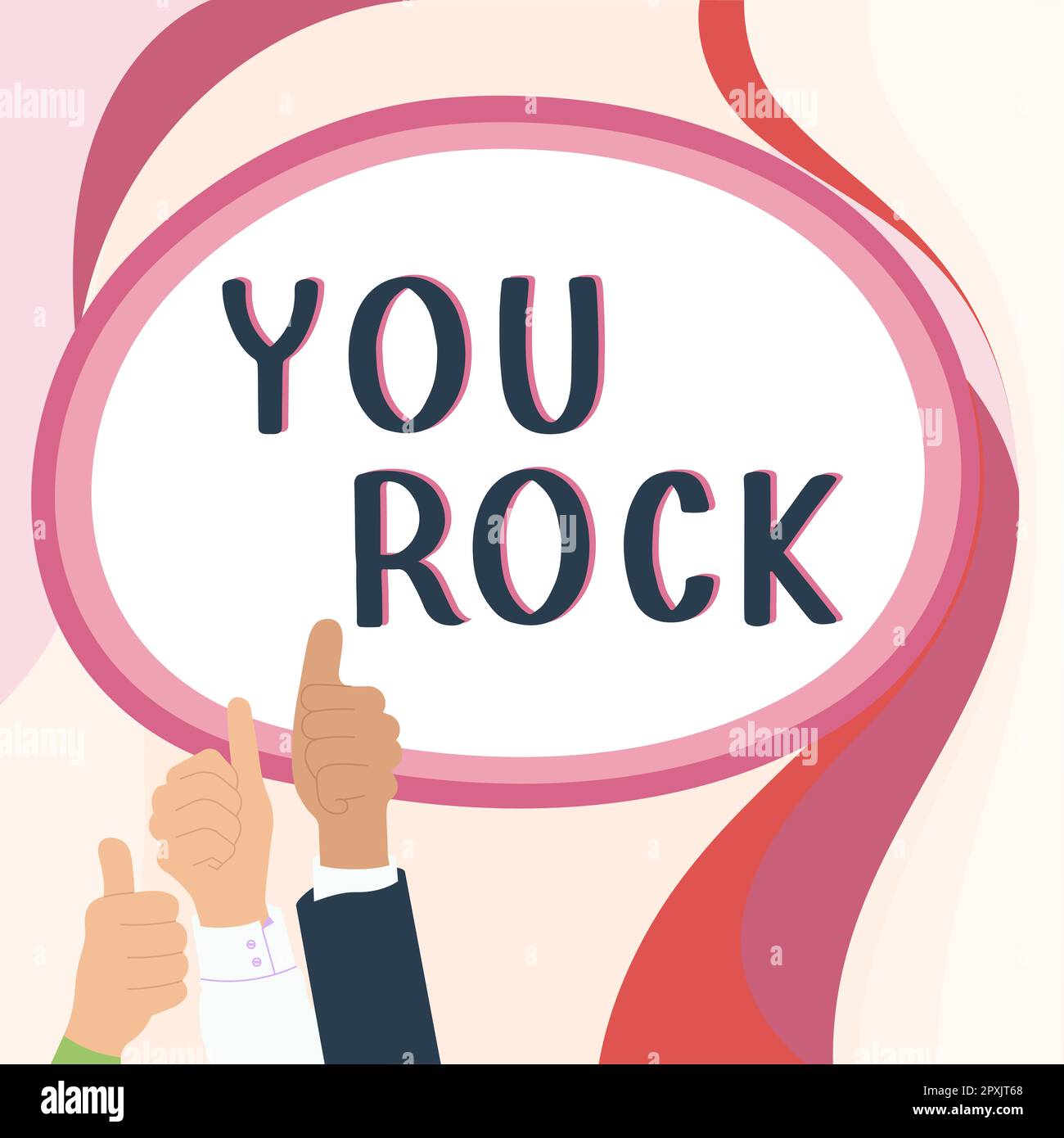Conceptual caption You Rock, Business concept slang phrase of praise or encouragement conveying you are awesome Stock Photo