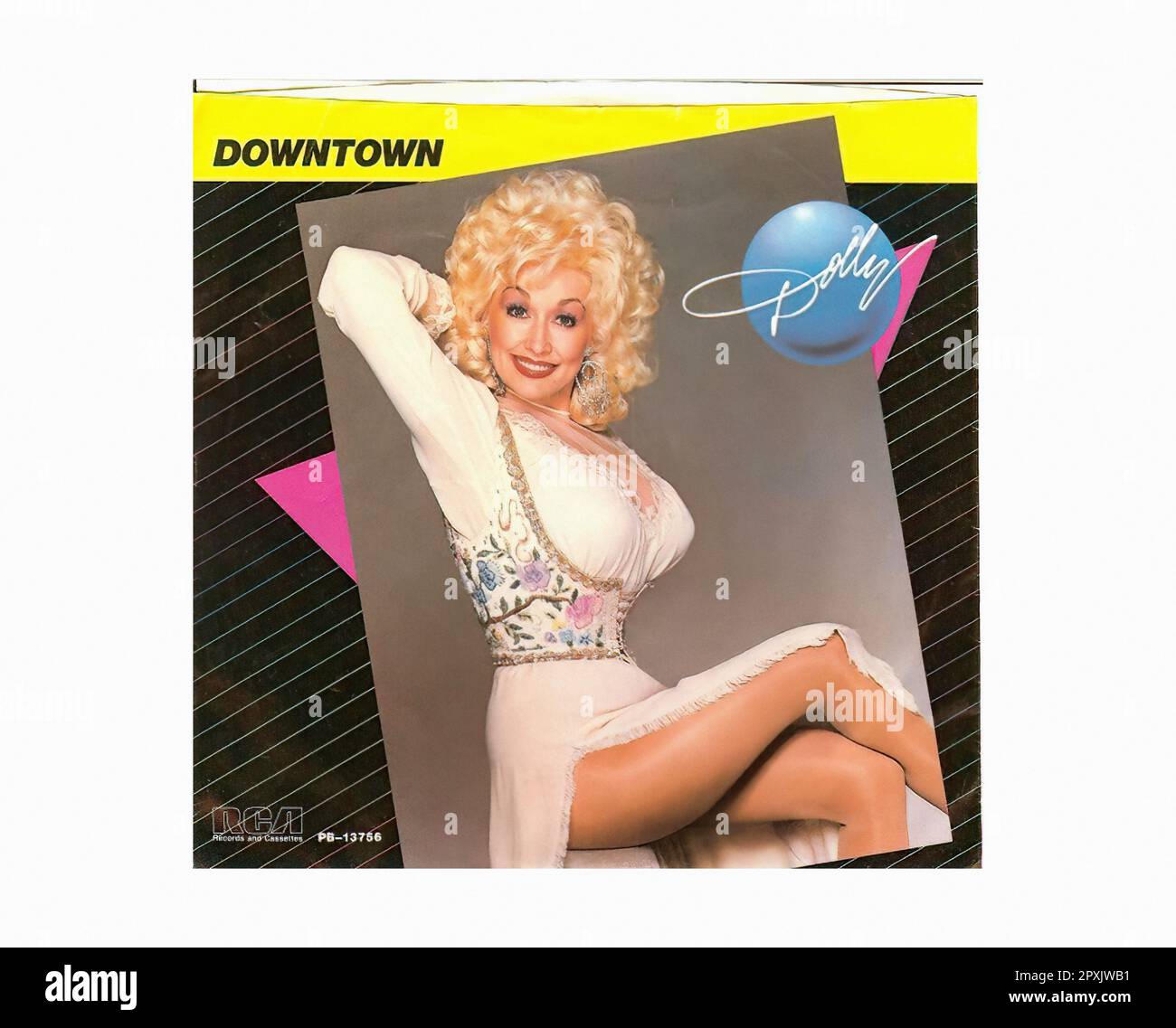 Parton Dolly - 1984 05 A - Vintage 45 R.P.M Music Vinyl Record Stock Photo