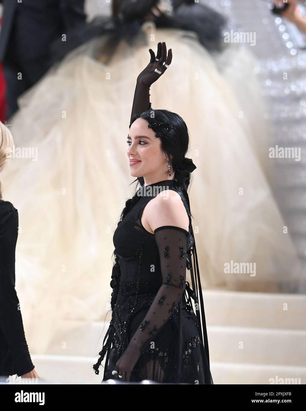 May 1, 2023, New York, New York, USA: Billie Eilish at the Metropolitan Museums annual Met Gala honoring Karl Lagerfeld that brought out crowds on the carpet as well as in the May 1, 2023, New York, New York, USA: Billie Eilish at the Metropolitan Museums annual Met Gala honoring Karl Lagerfeld that brought out crowds on the carpet as well as in the