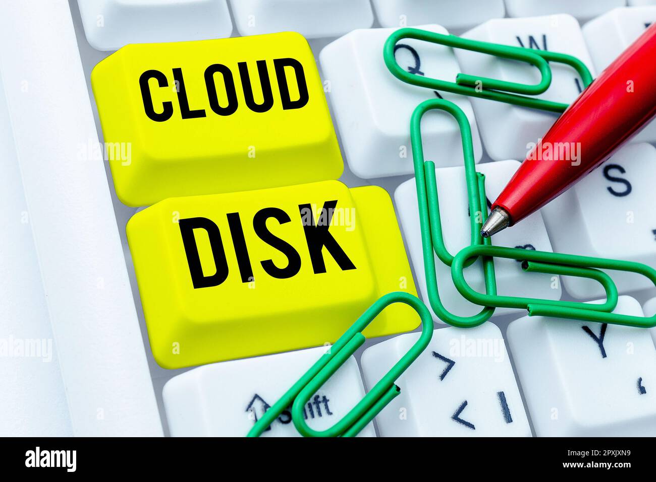 Hand writing sign Cloud Disk, Concept meaning web base service that provides storage space on a remote server Stock Photo