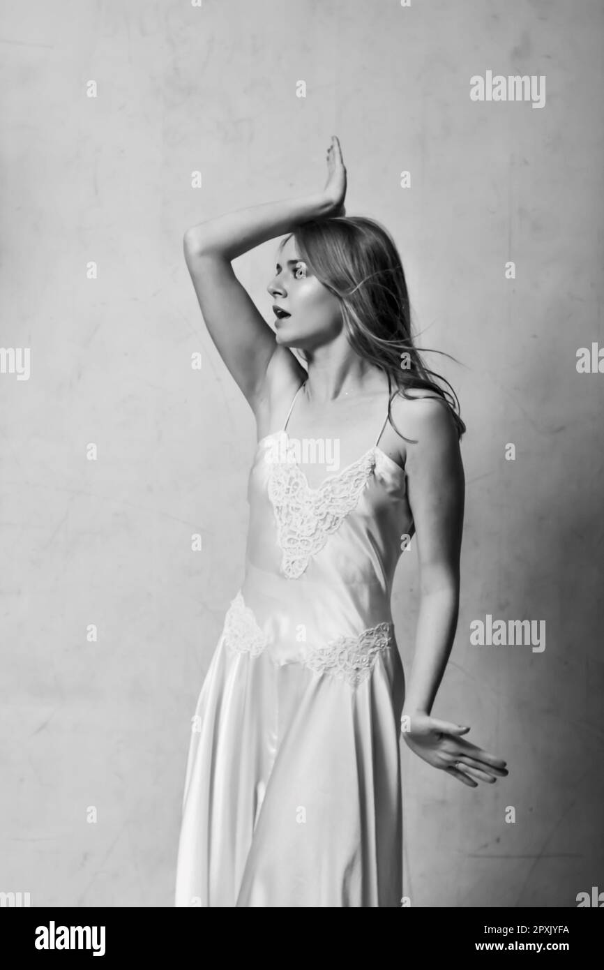 Woman in slip Black and White Stock Photos & Images Alamy