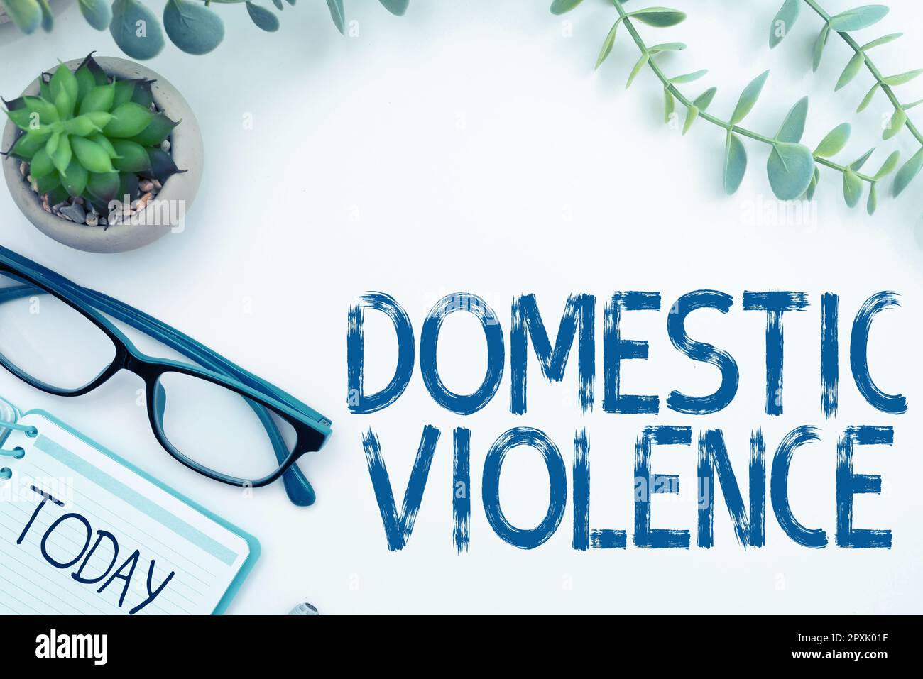 Text caption presenting Domestic Violence, Business overview violent or ...