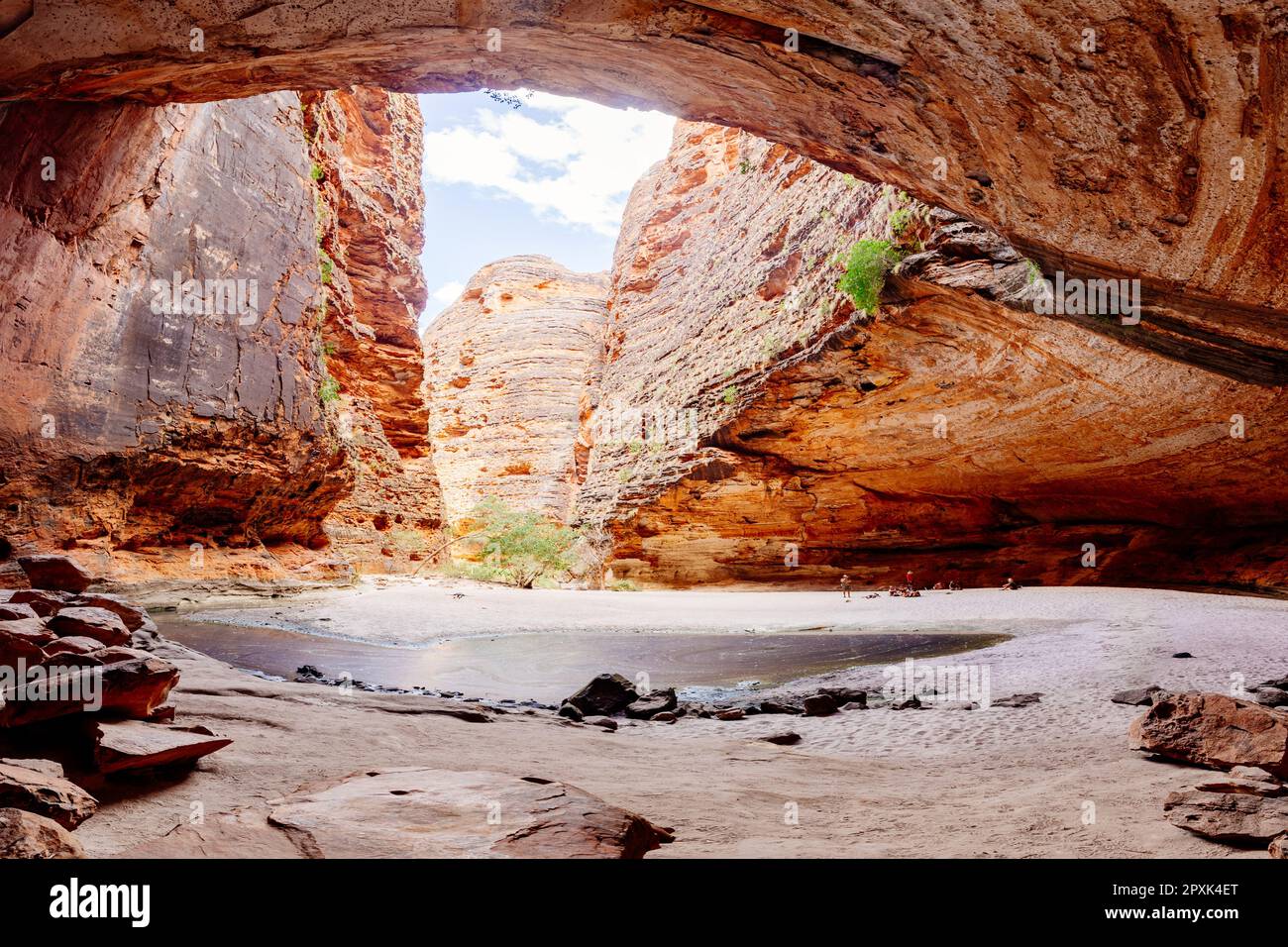 Cathedral Gorge Cave in the Purnululu National Park Western Australia. Stock Photo