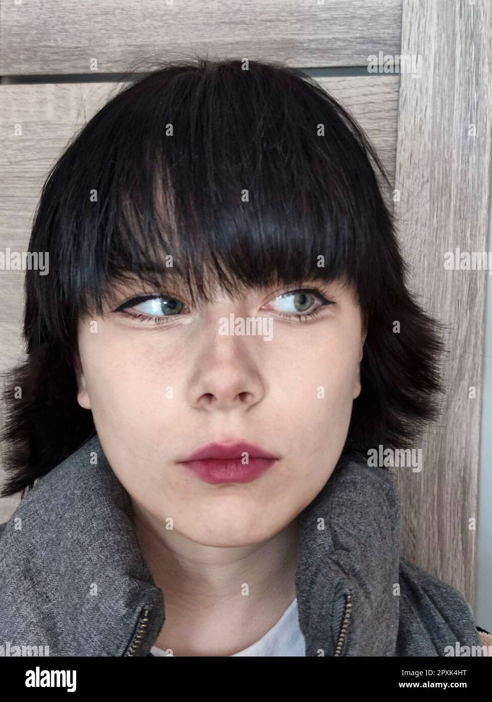 Girl female teenager black hair hi-res stock photography and images - Alamy