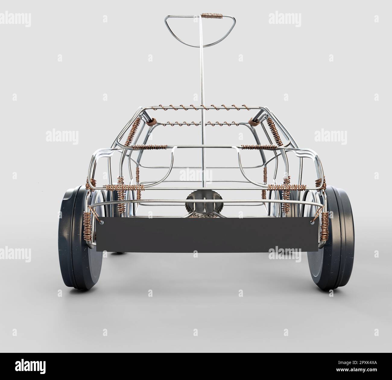 A traditional south african handmade wire toy car made out of metal and