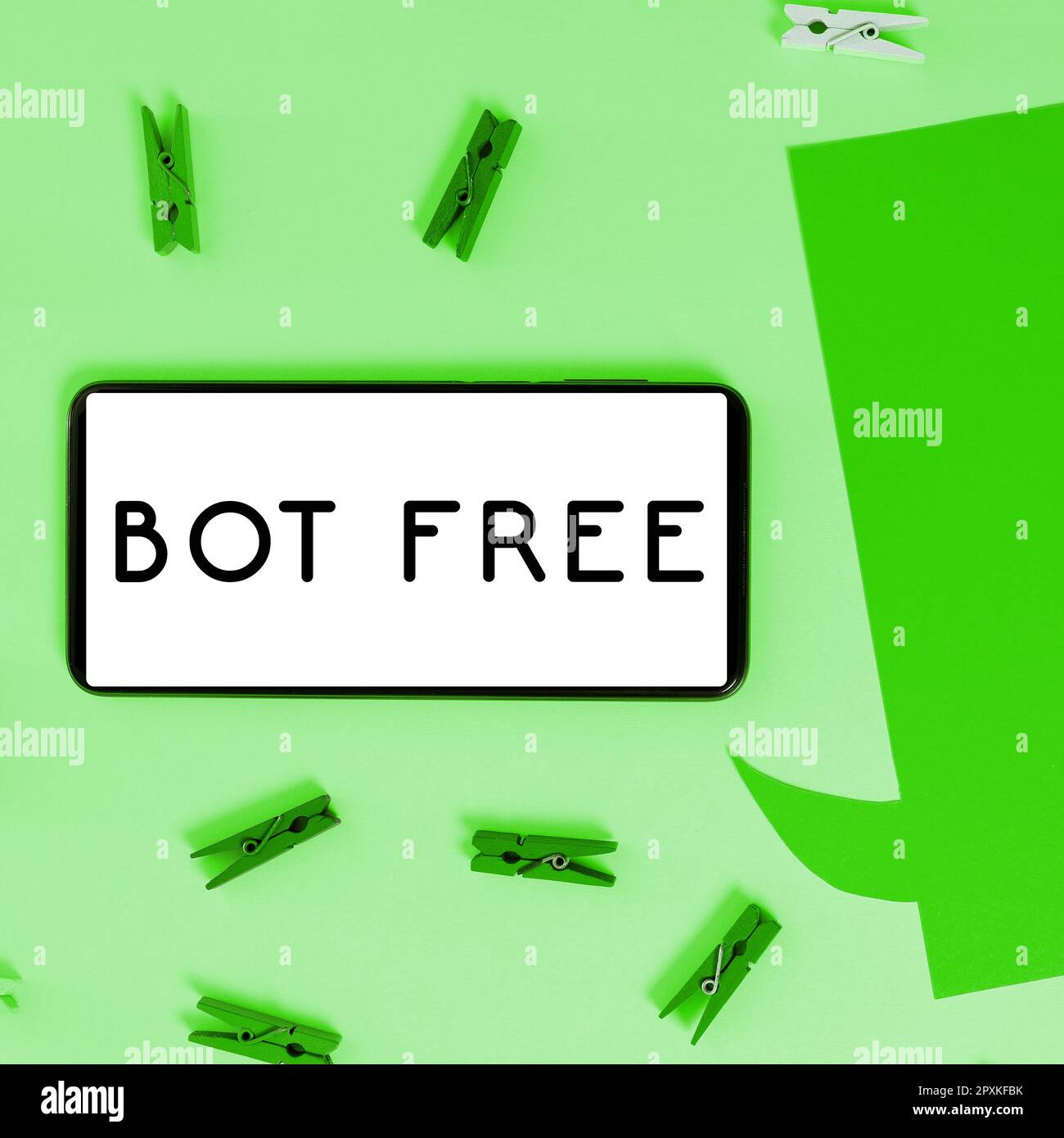 Conceptual display Bot Free, Concept meaning a computer program that works automatically Internet robots Stock Photo