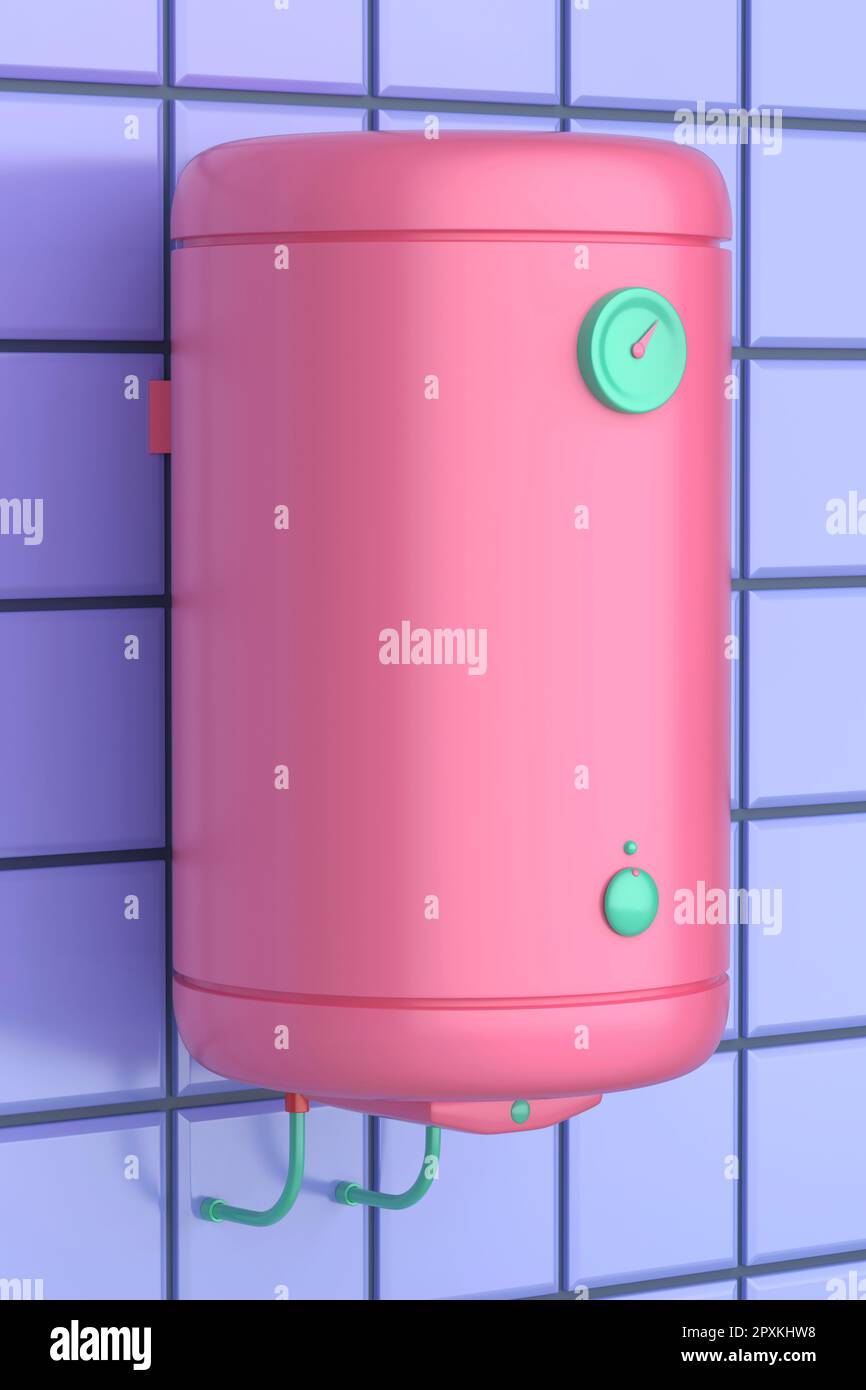 Simple electric water heater in the bathroom Stock Photo Alamy