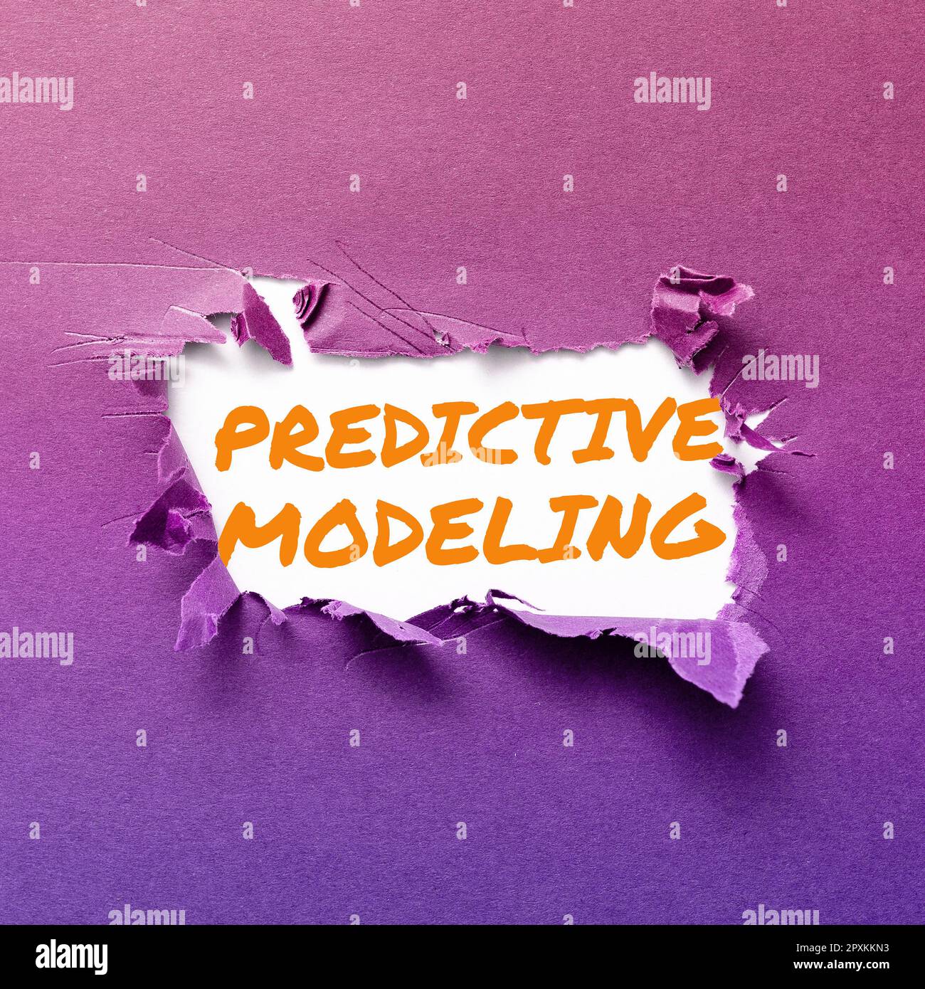 Conceptual caption Predictive Modeling, Word Written on maintenance strategy driven by predictive analytics Stock Photo