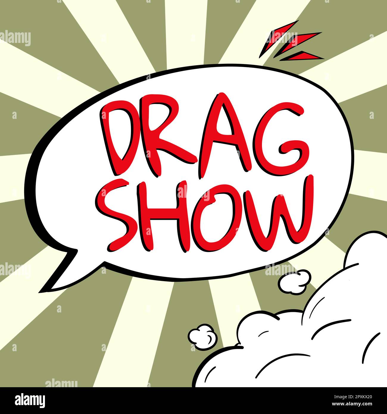Text caption presenting Drag Show, Business overview competitive event