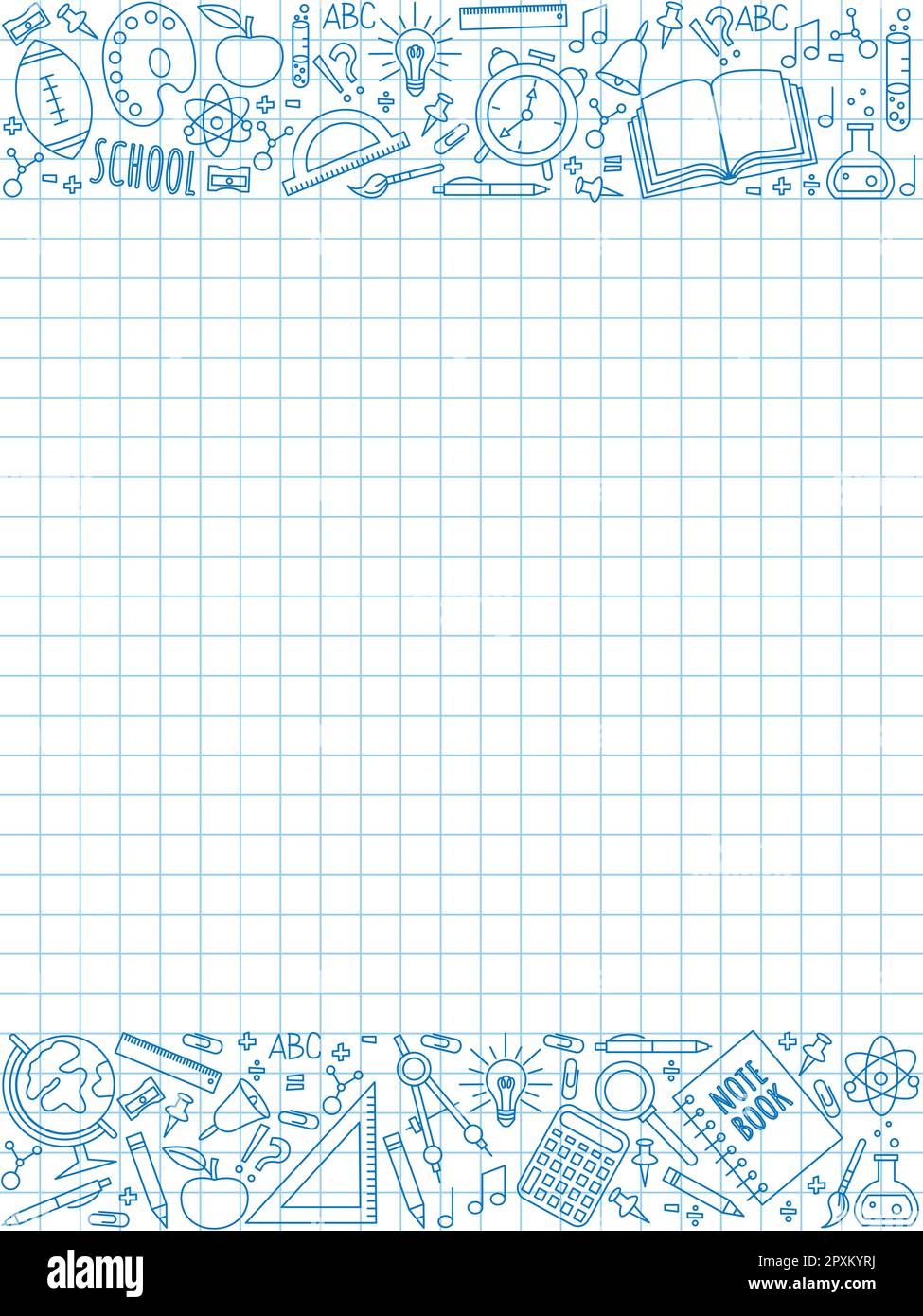 Notebook Paper Doodles Background