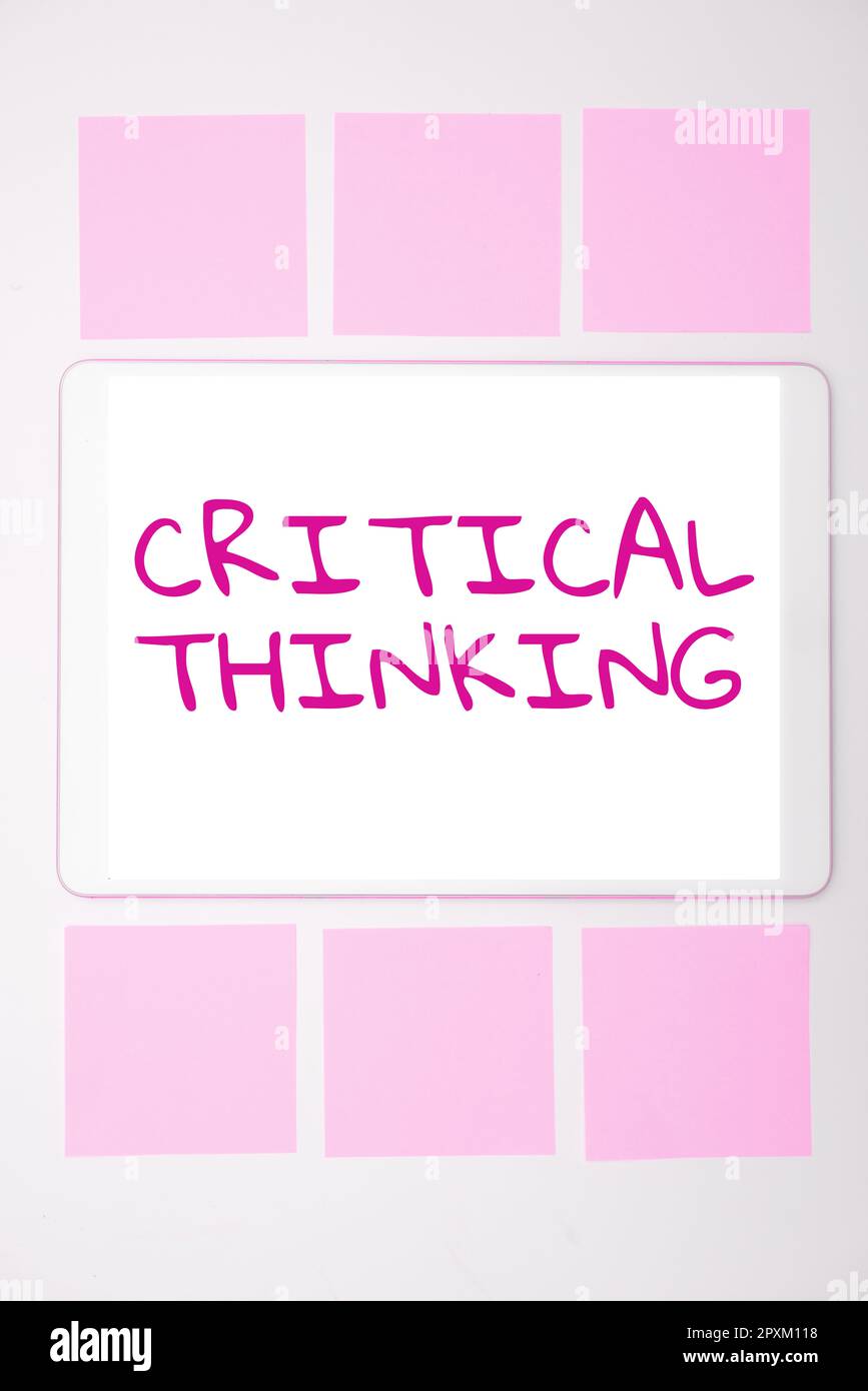 Hand writing sign Critical Thinking, Business idea sequence of stages ...