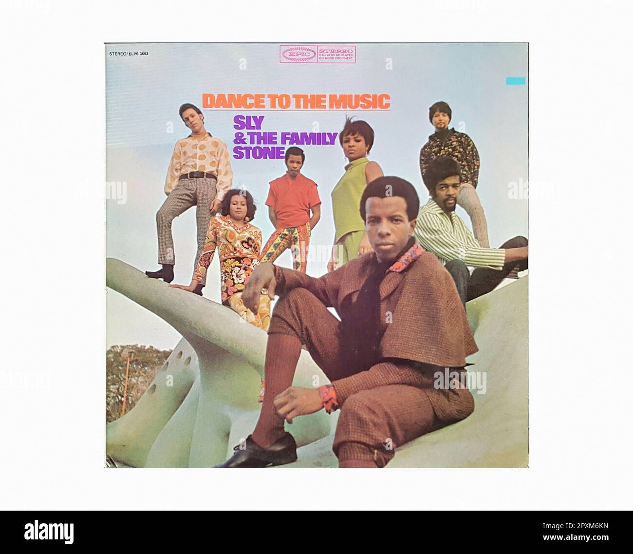 Sly & The Family Stone - Dance To The Music [1968] 00001 - Vintage Vinyl Record Sleeve Stock Photo