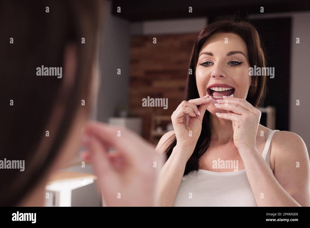 Clear Aligner Dental Night Guard For Teeth Stock Photo Alamy