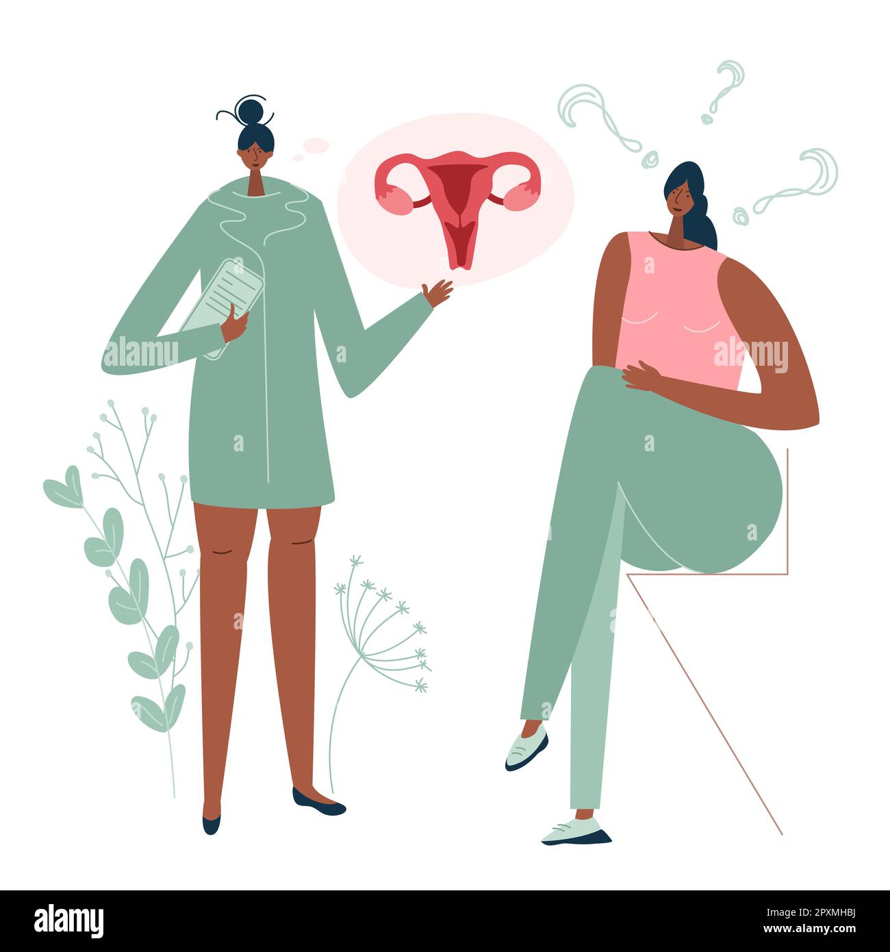 The american doctor, gynecologist helps to planning pregnancy. The