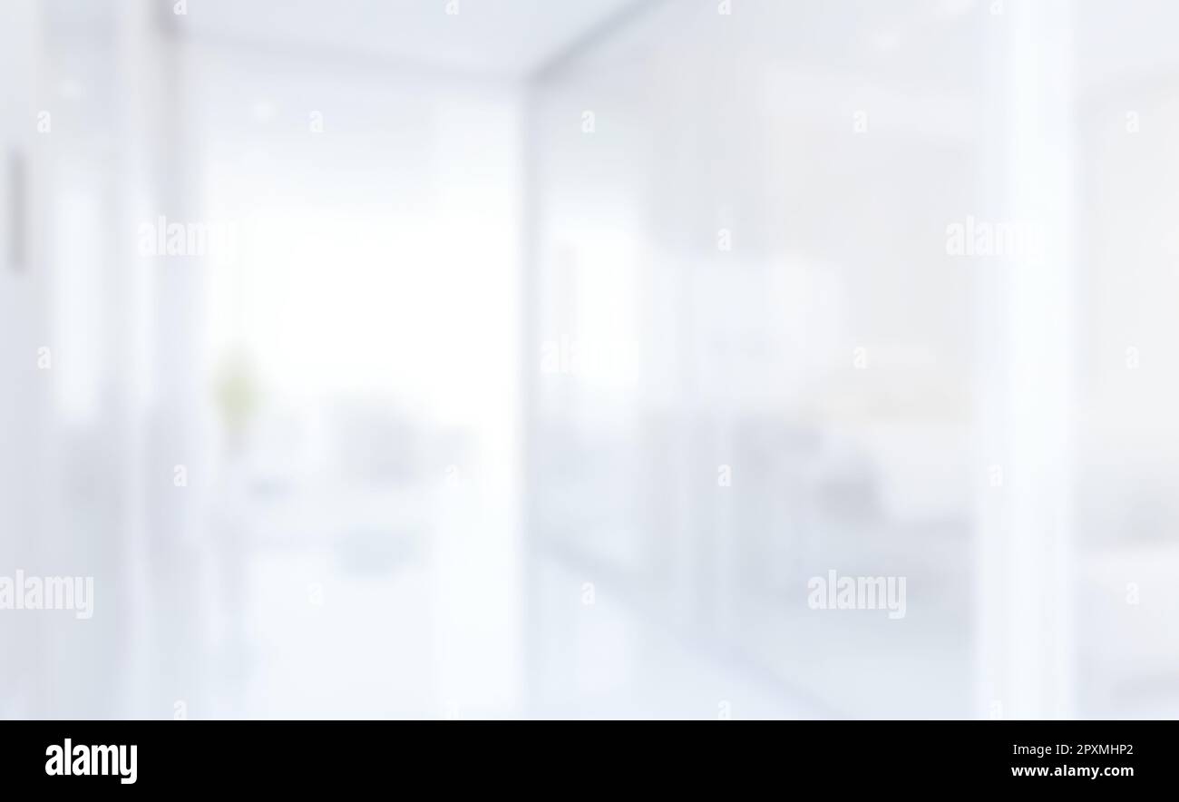 White blur abstract background from building hallway Stock Photo