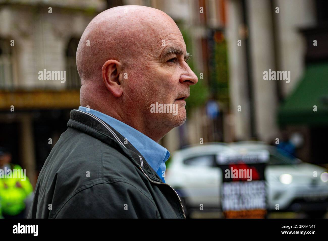 London, United Kingdom - May 1st 2023: Mick Lynch, Speaking in support of May Day also known as International Workers’ Day, Stock Photo