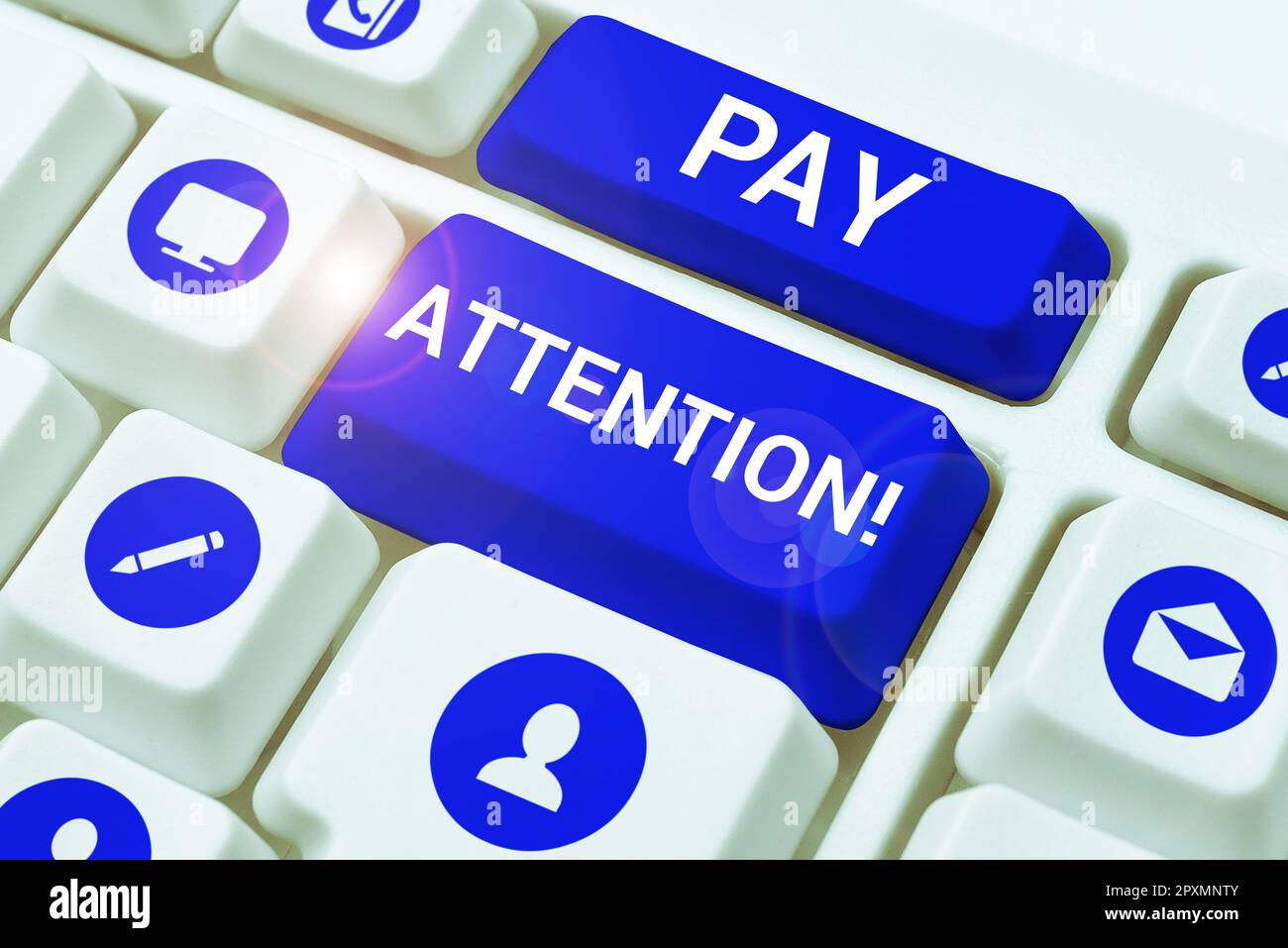 Sign displaying Pay Attention, Word Written on take notice of someone or something like action