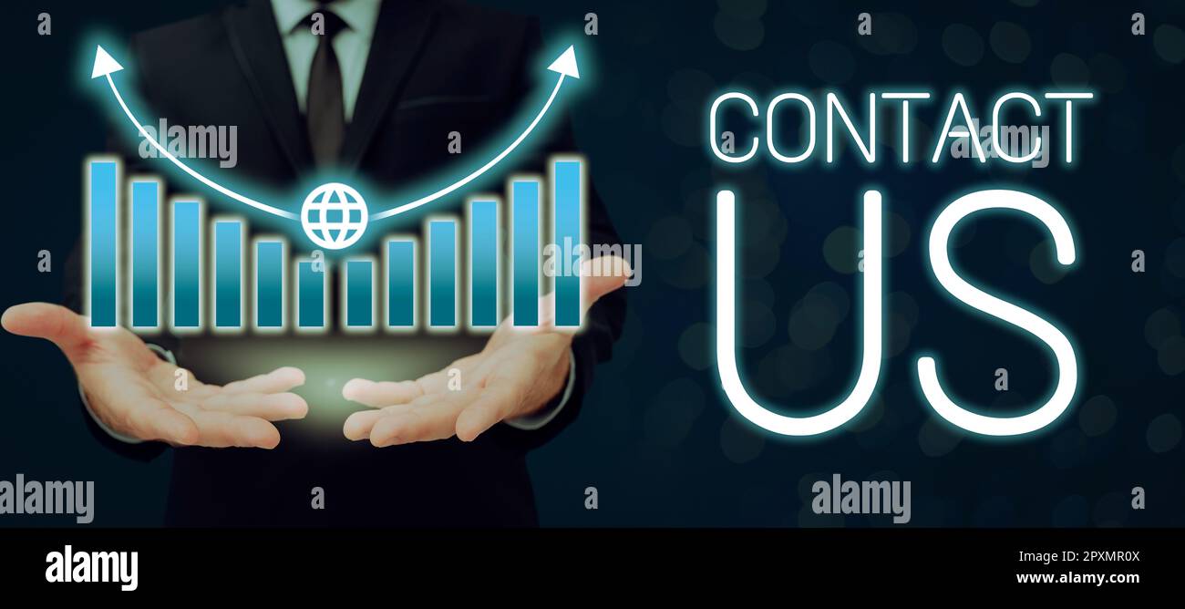 Text caption presenting Contact Us, Business idea Group of person that ...