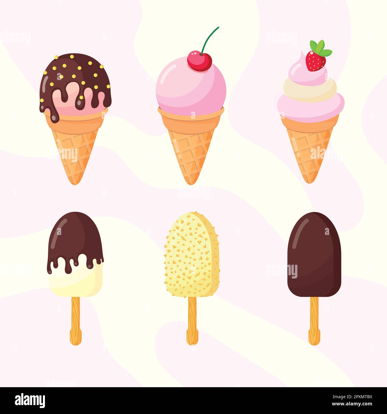 Set with different ice creams Stock Vector Image & Art - Alamy