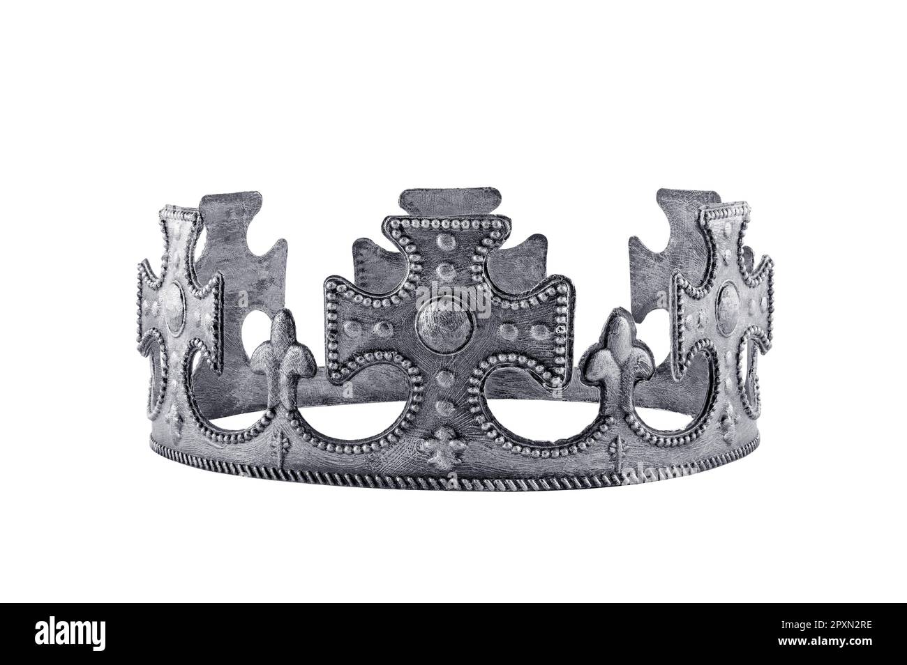 King or Queen's old crown isolated on white background with clipping path Stock Photo