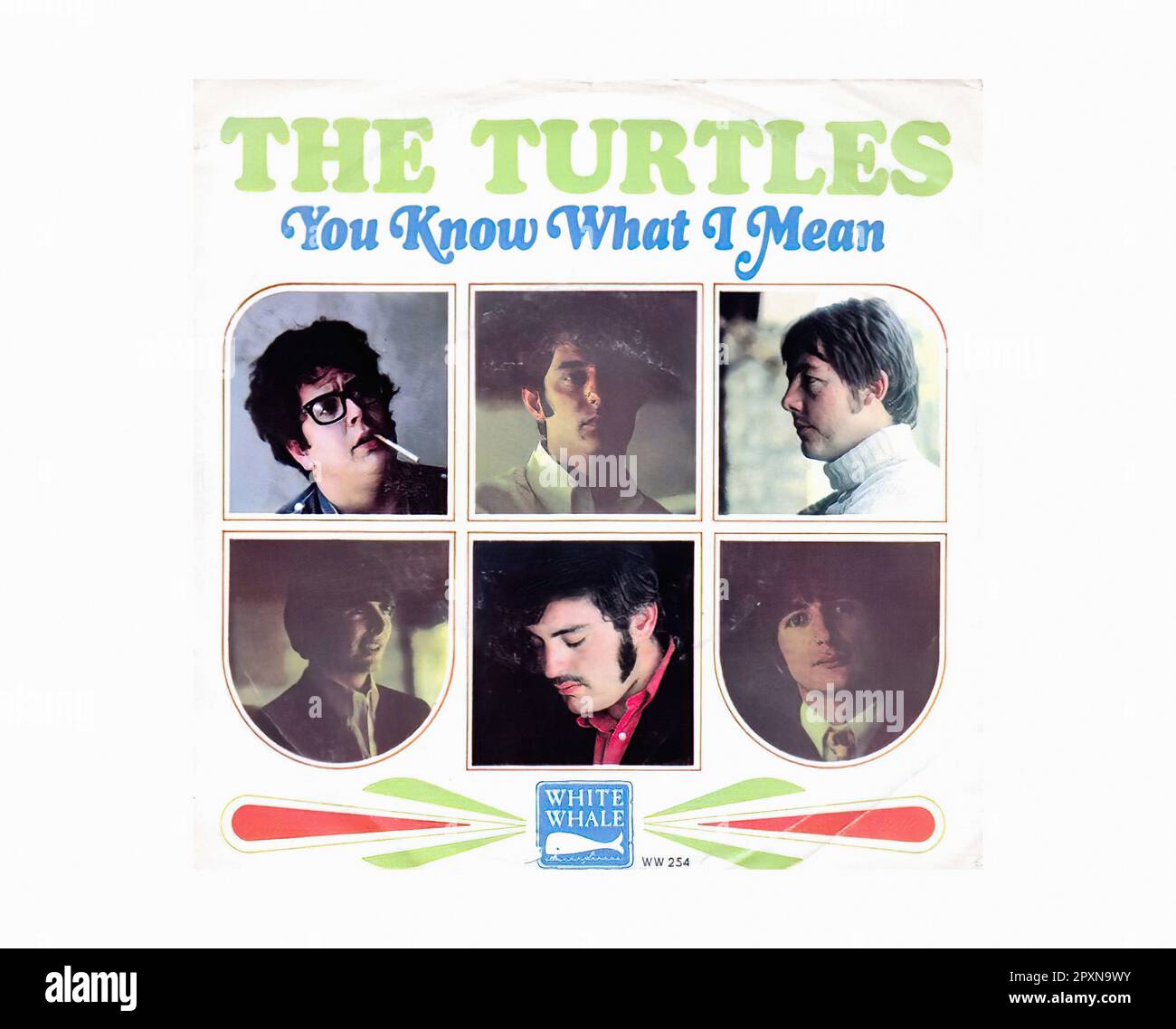Turtle Rpm Silloette Turtles - 1967 07 A - Vintage 45 R.P.M Music Vinyl Record Stock Photo ...