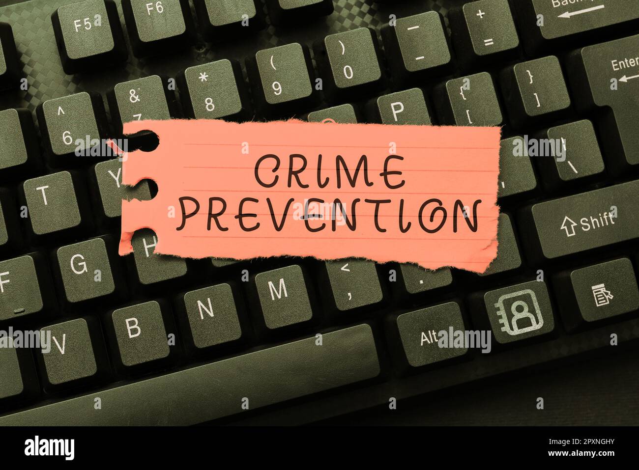 Handwriting text Crime Prevention, Business concept Federal Offense ...