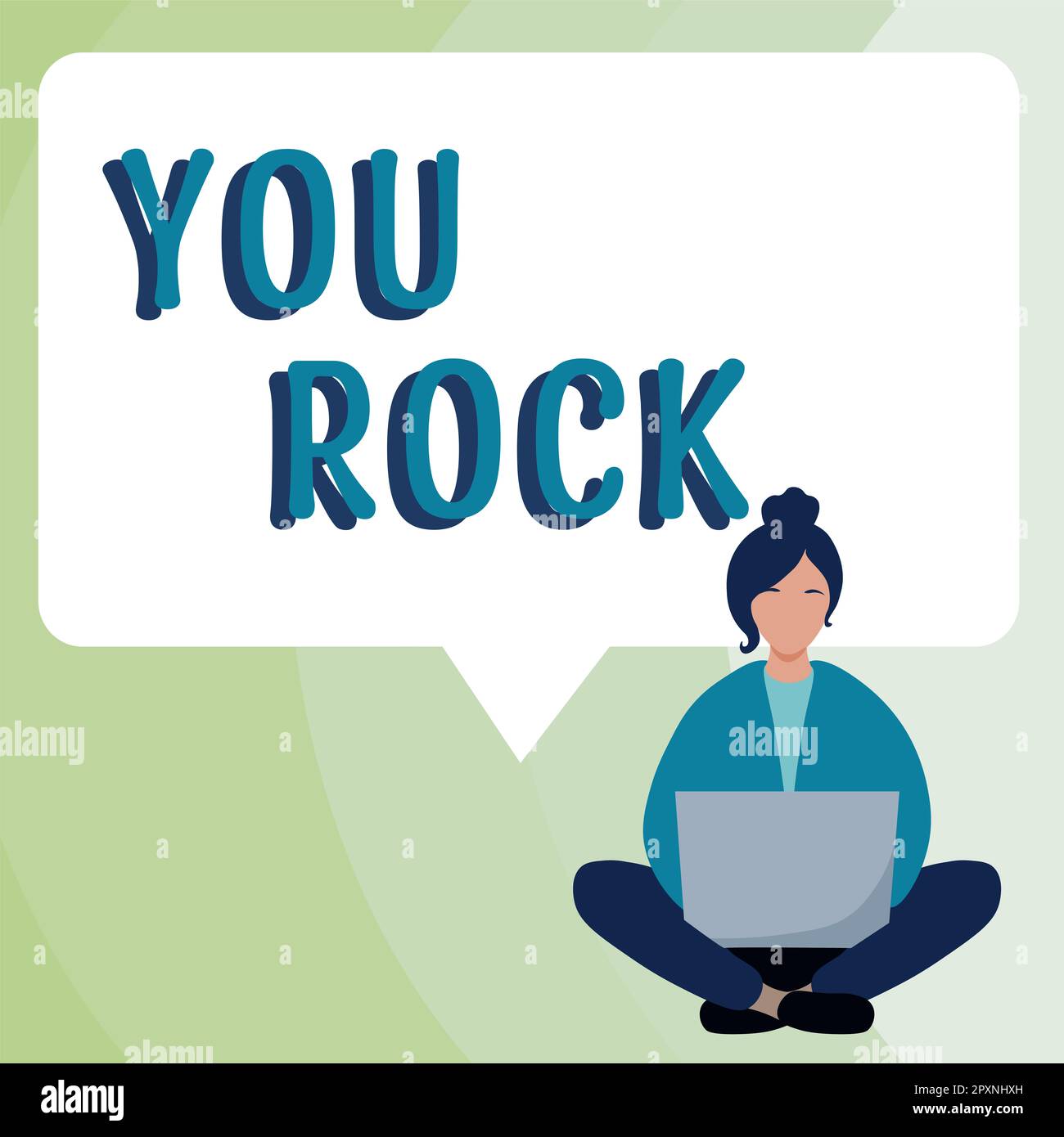 Text caption presenting You Rock, Concept meaning slang phrase of