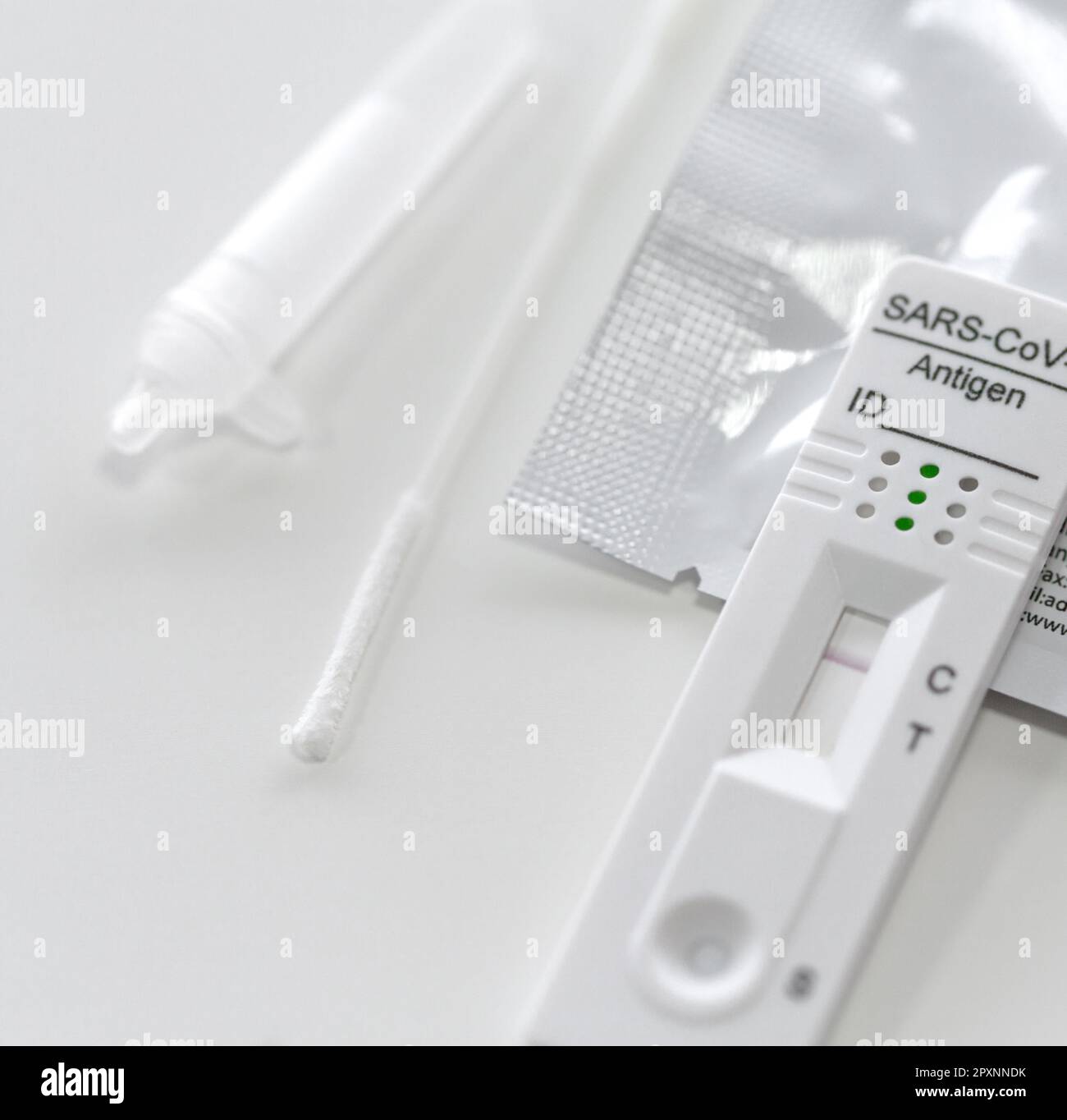 Express corona test. Negative covid antigen test Stock Photo - Alamy