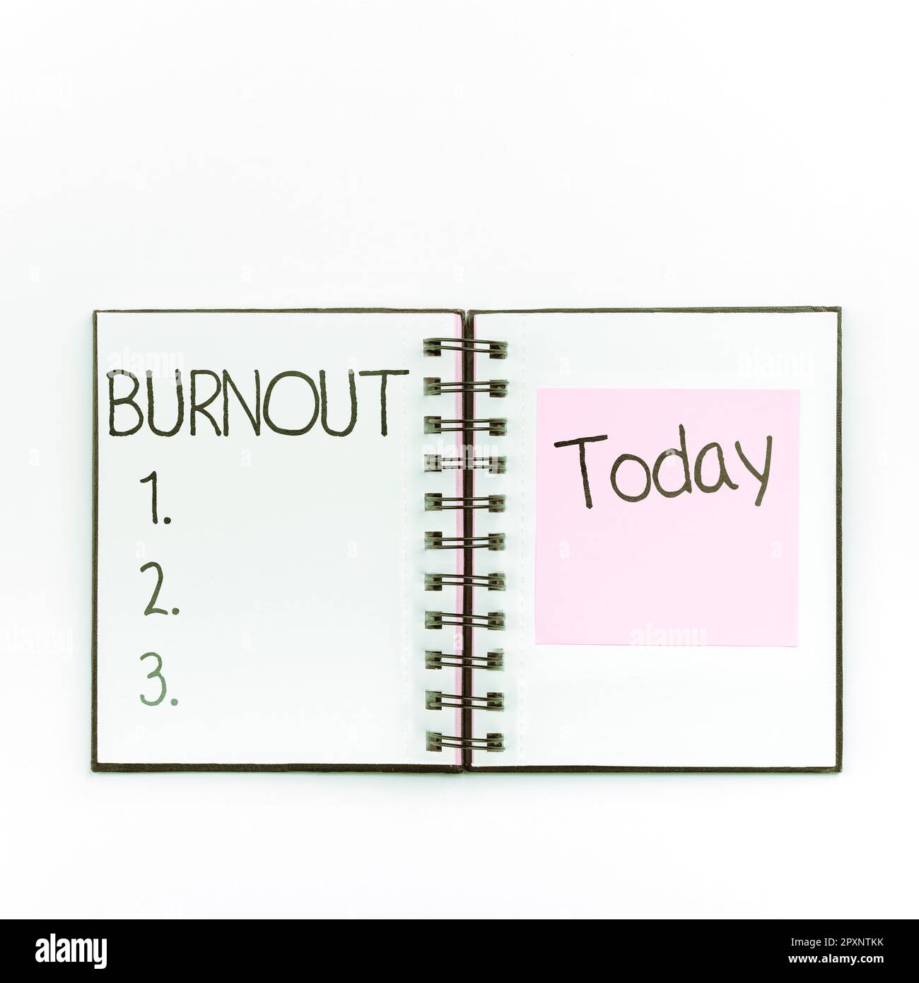 Exhausting Text Text caption presenting Burnout, Word Written on Feeling of physical ...