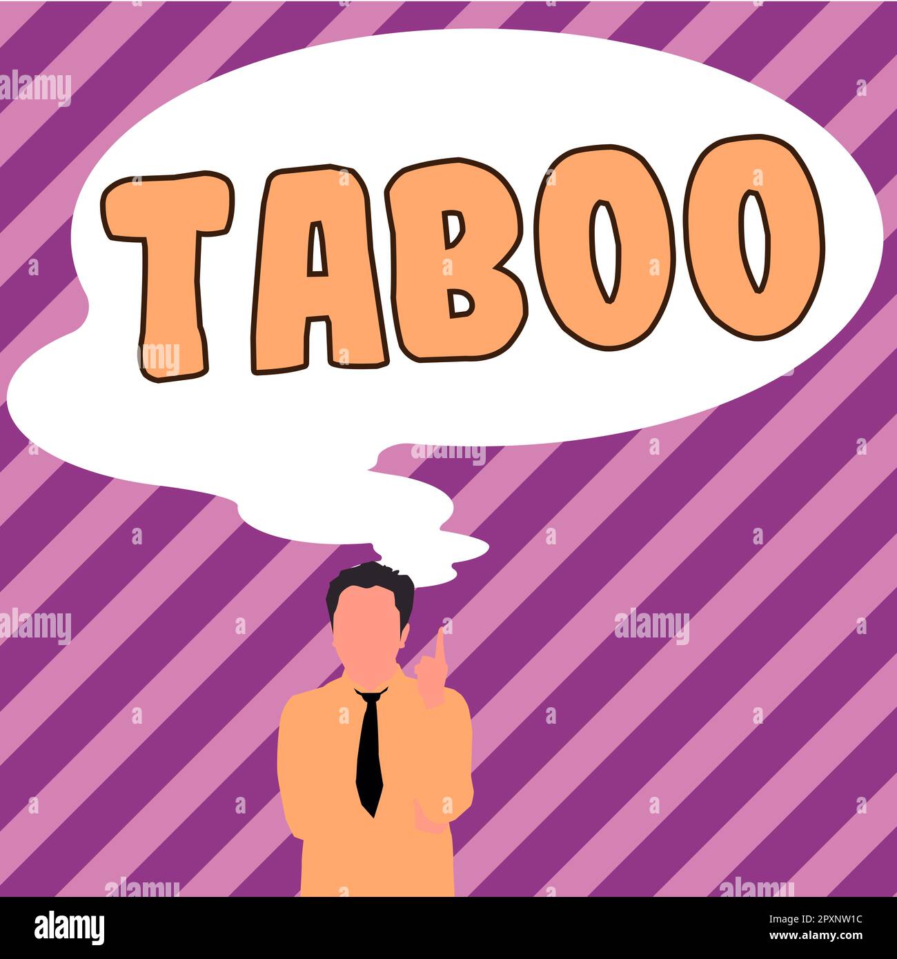 Conceptual caption Taboo, Business concept a social or religious custom  prohibiting or forbidding person, place, or thing Stock Photo - Alamy