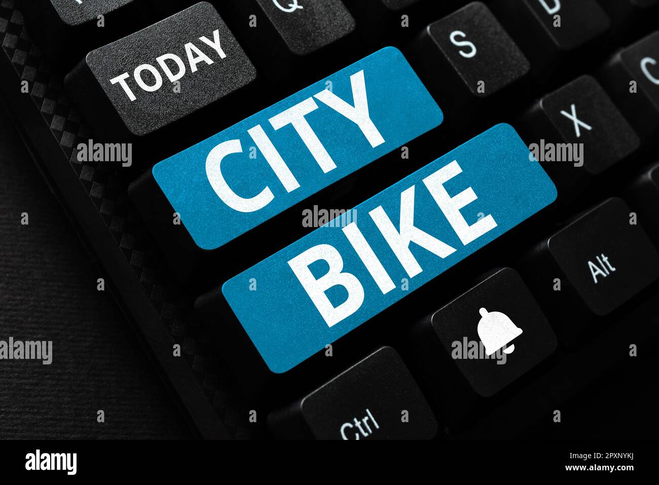 Text caption presenting City Bike, Concept meaning designed for regular
