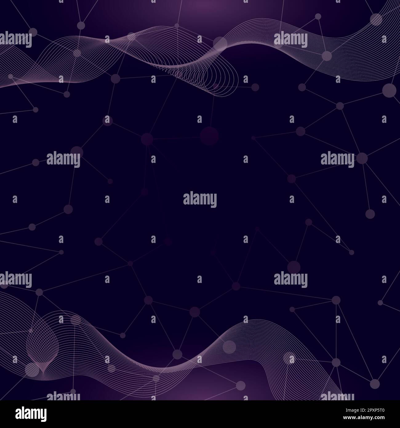 Abstract background with molecules and lines on a dark background Stock ...