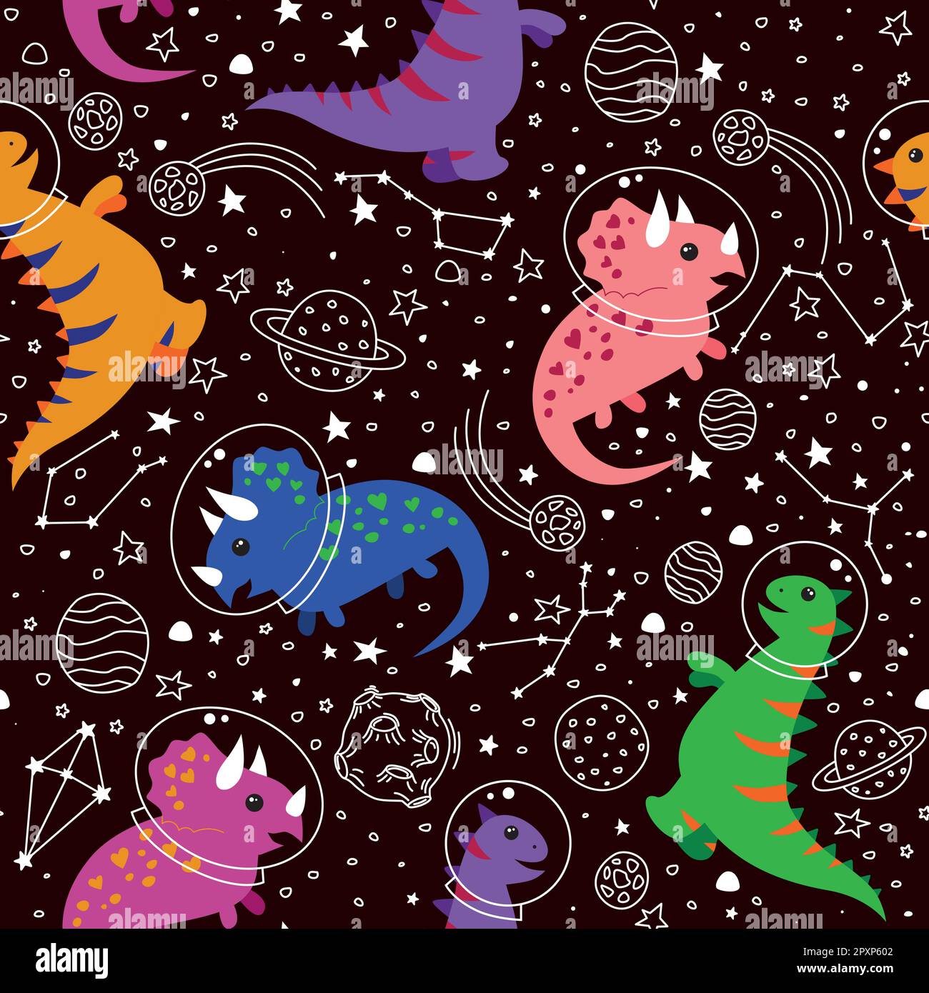 cute-dinosaurs-in-space-stock-vector-image-art-alamy