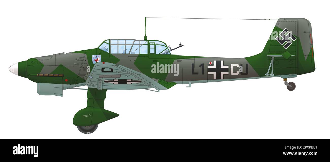 Junkers Ju 87B of the 10(St)/LG 1, July 1940 Stock Photo