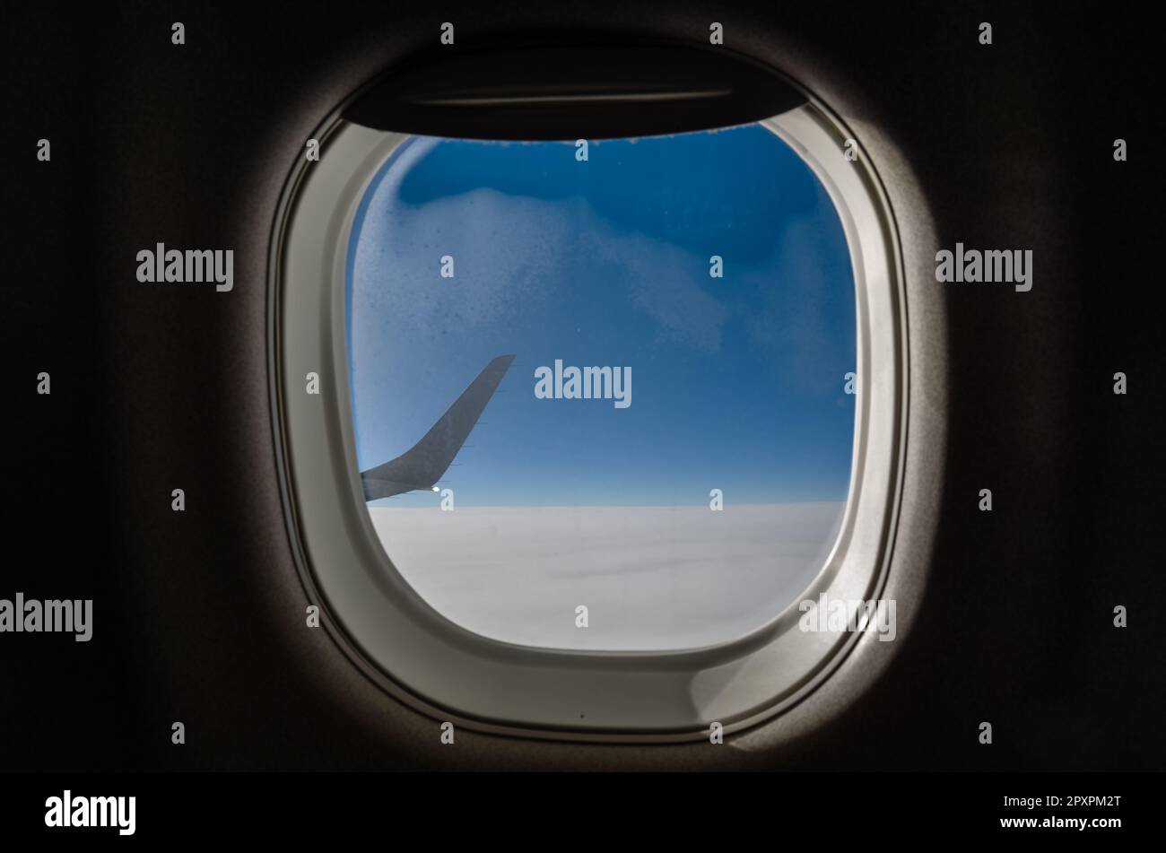View from the window of an airplane in flight Stock Photo - Alamy