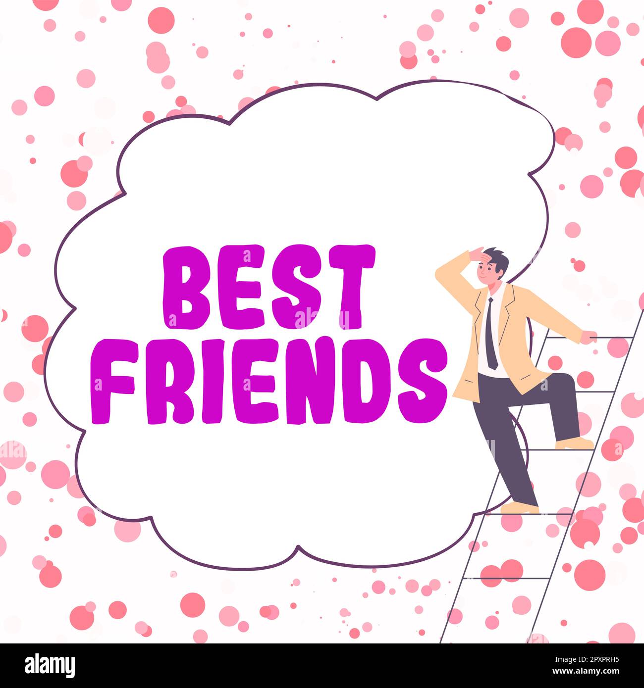 Text caption presenting Best Friends, Business concept A person you value above other persons Forever buddies Stock Photo