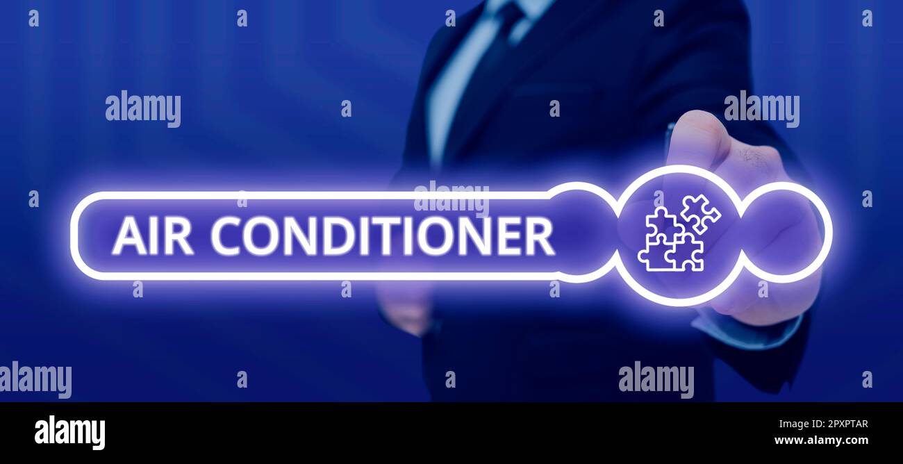 Handwriting text Air Conditioner, Word Written on apparatus for washing