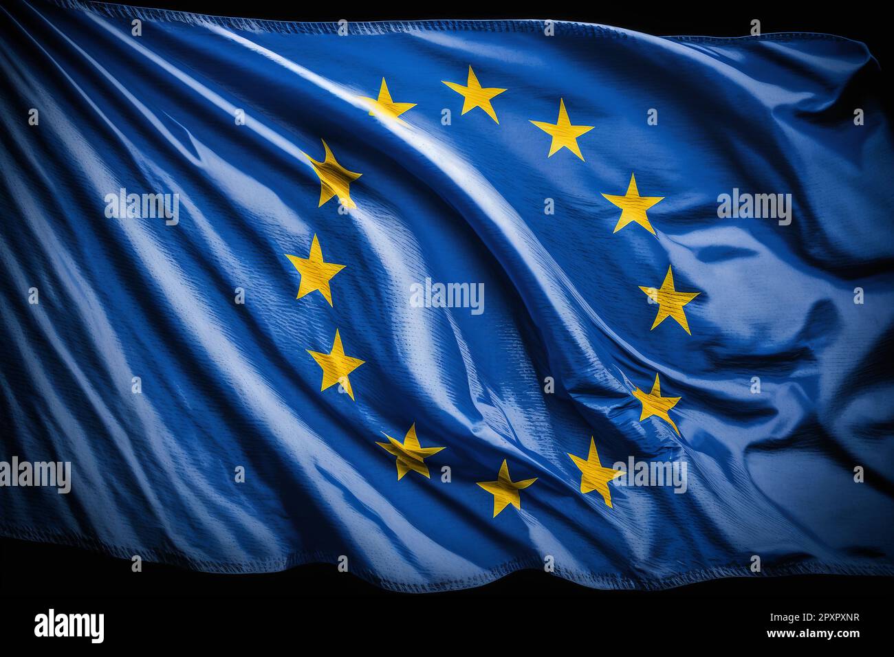 European Union flag illustration. A circular ring of yellow gold stars