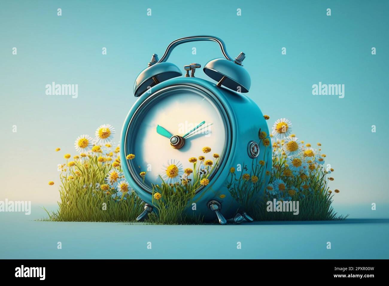 The concept of daylight saving time. The clock is moved forward one
