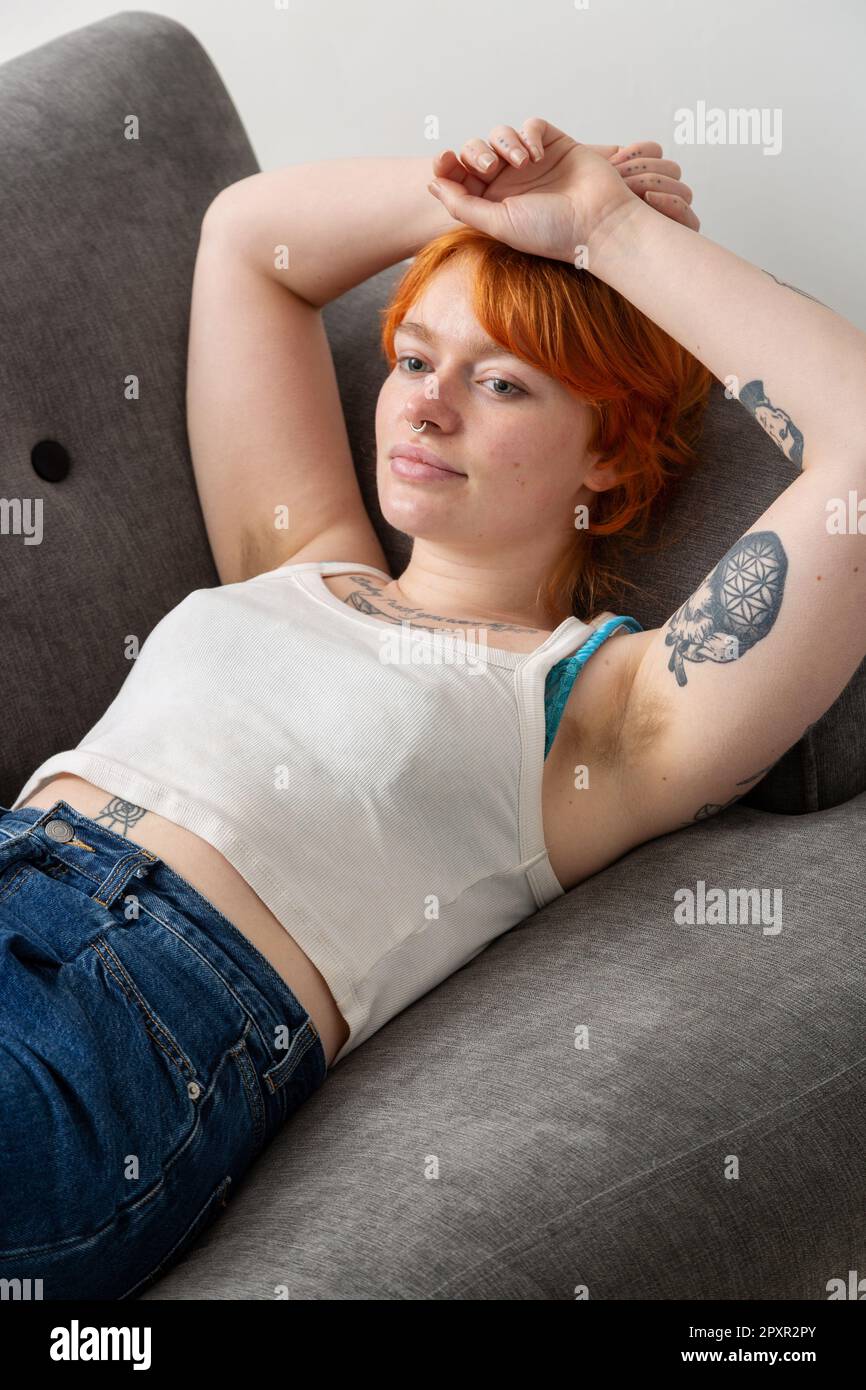Hairy Unshaven Female Armpits. Body Positive Trend. Woman Wearing Bra  Raised Arms. Acceptance Of Body Naturalness Self Love. Hair Removal Stock  Photo, Picture and Royalty Free Image. Image 158963712.